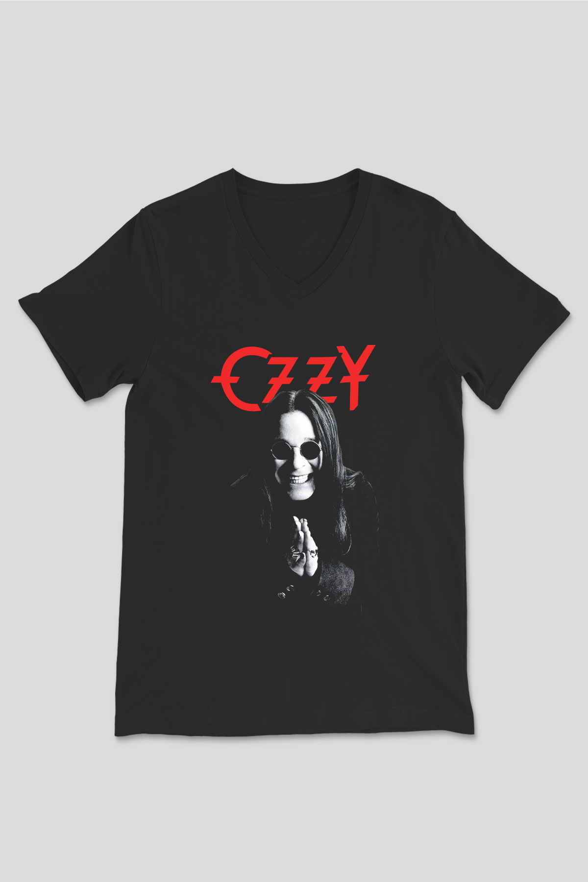 Ozzy Osbourne Siyah Unisex V Yaka Tişört T-Shirt