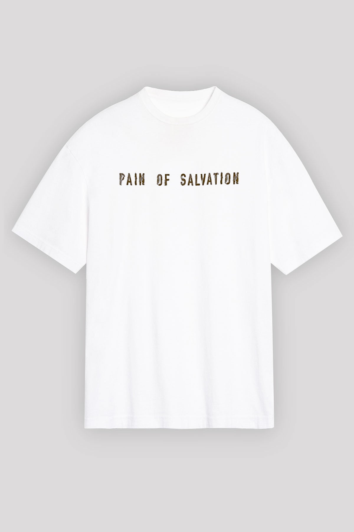 Pain Of Salvation Baskılı Beyaz Unisex Oversize Tişört - Tshirt