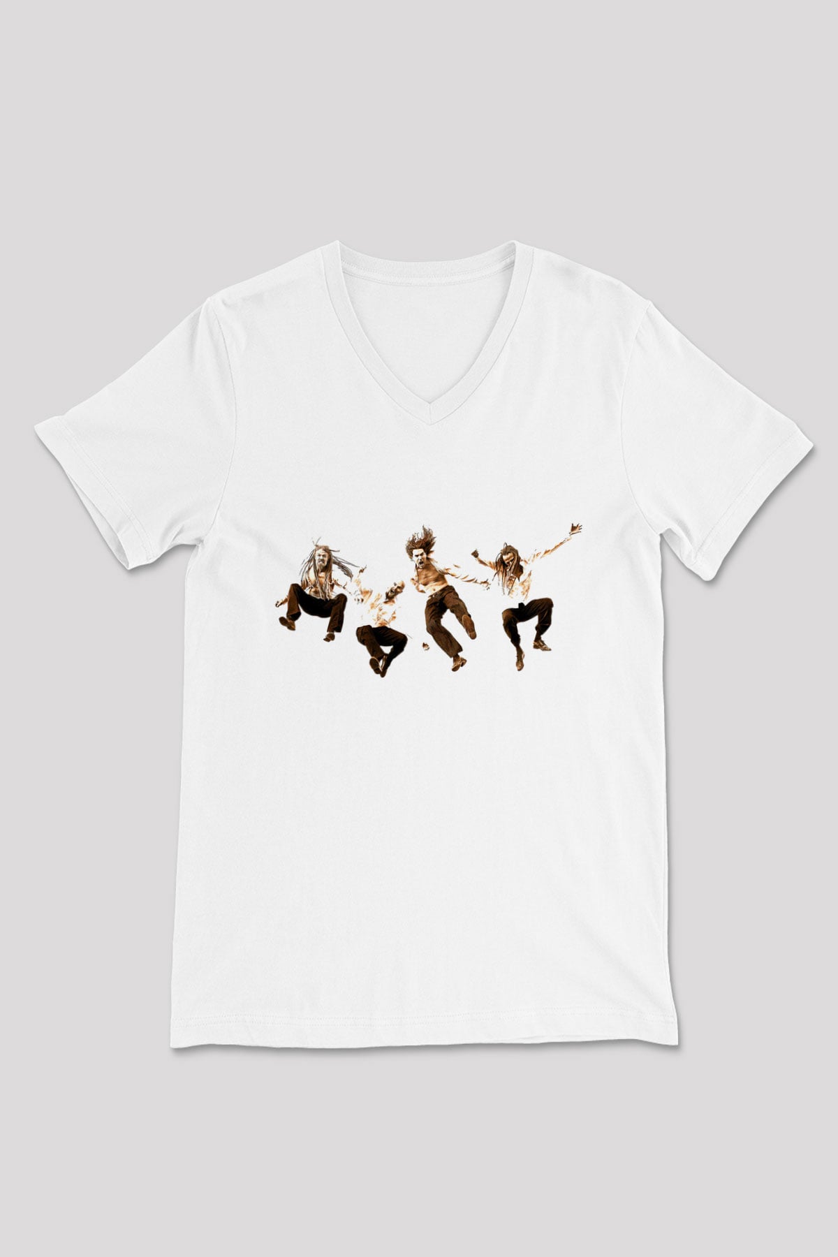 Pain Of Salvation Baskılı Beyaz Unisex V Yaka Tişört - Tshirt