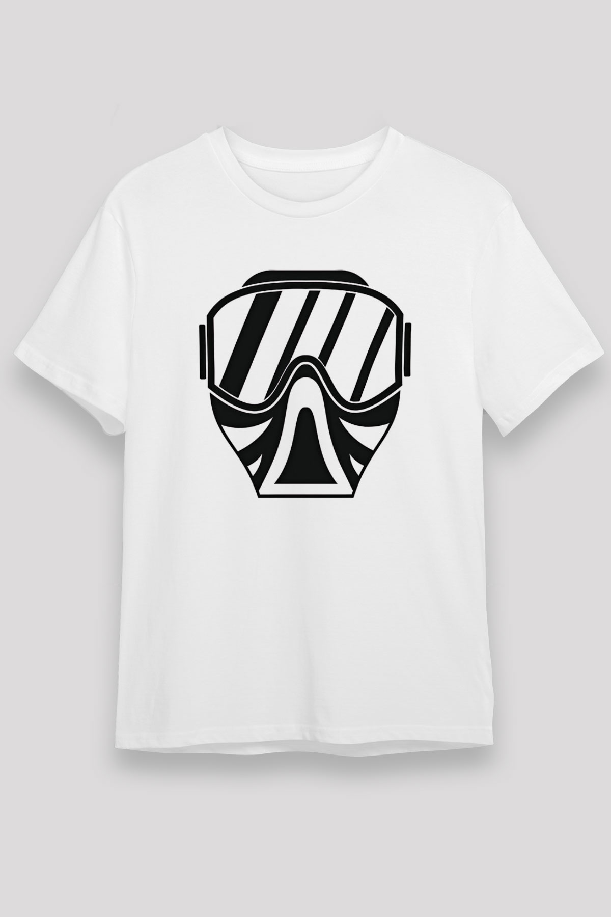 Paintball Baskılı Unisex Beyaz Tişört - Tshirt