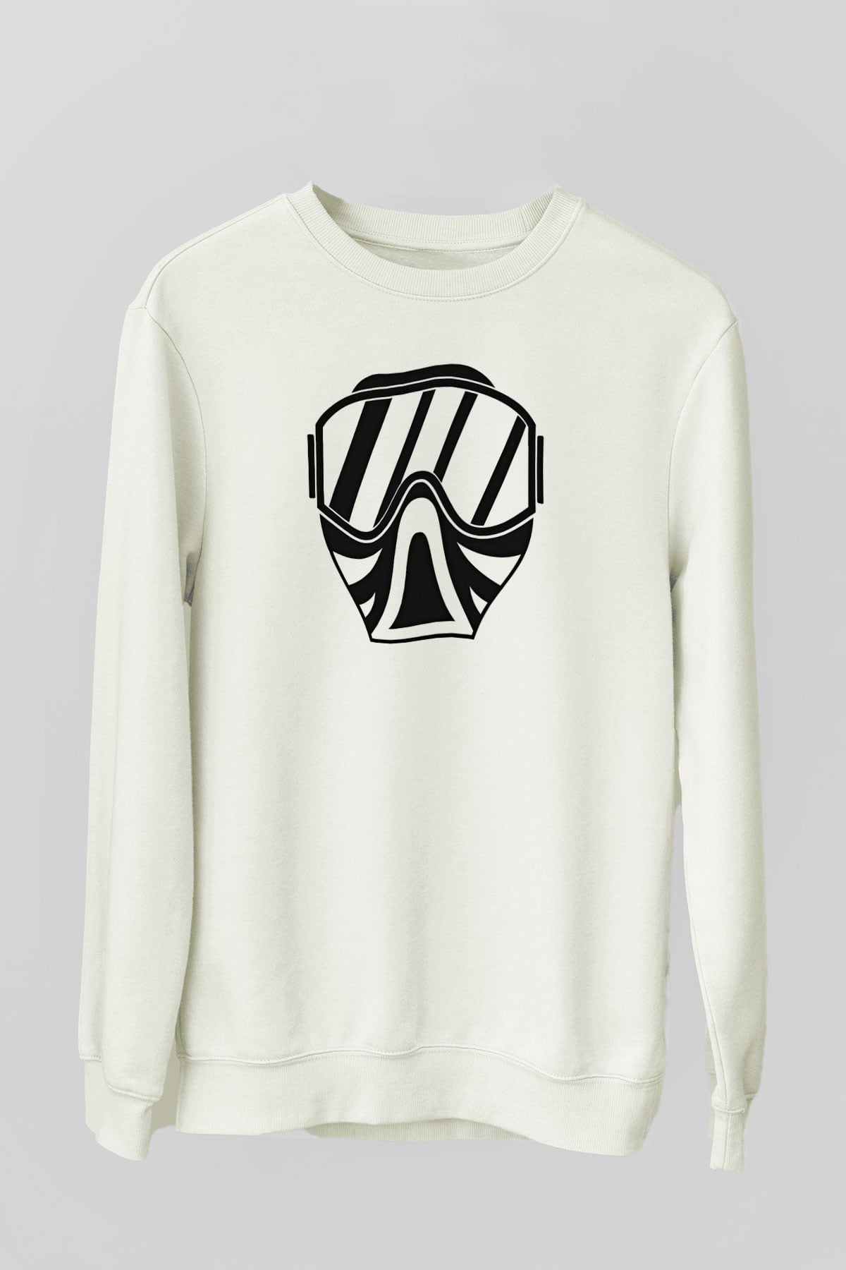Paintball Baskılı Unisex Ekru Sweatshirt