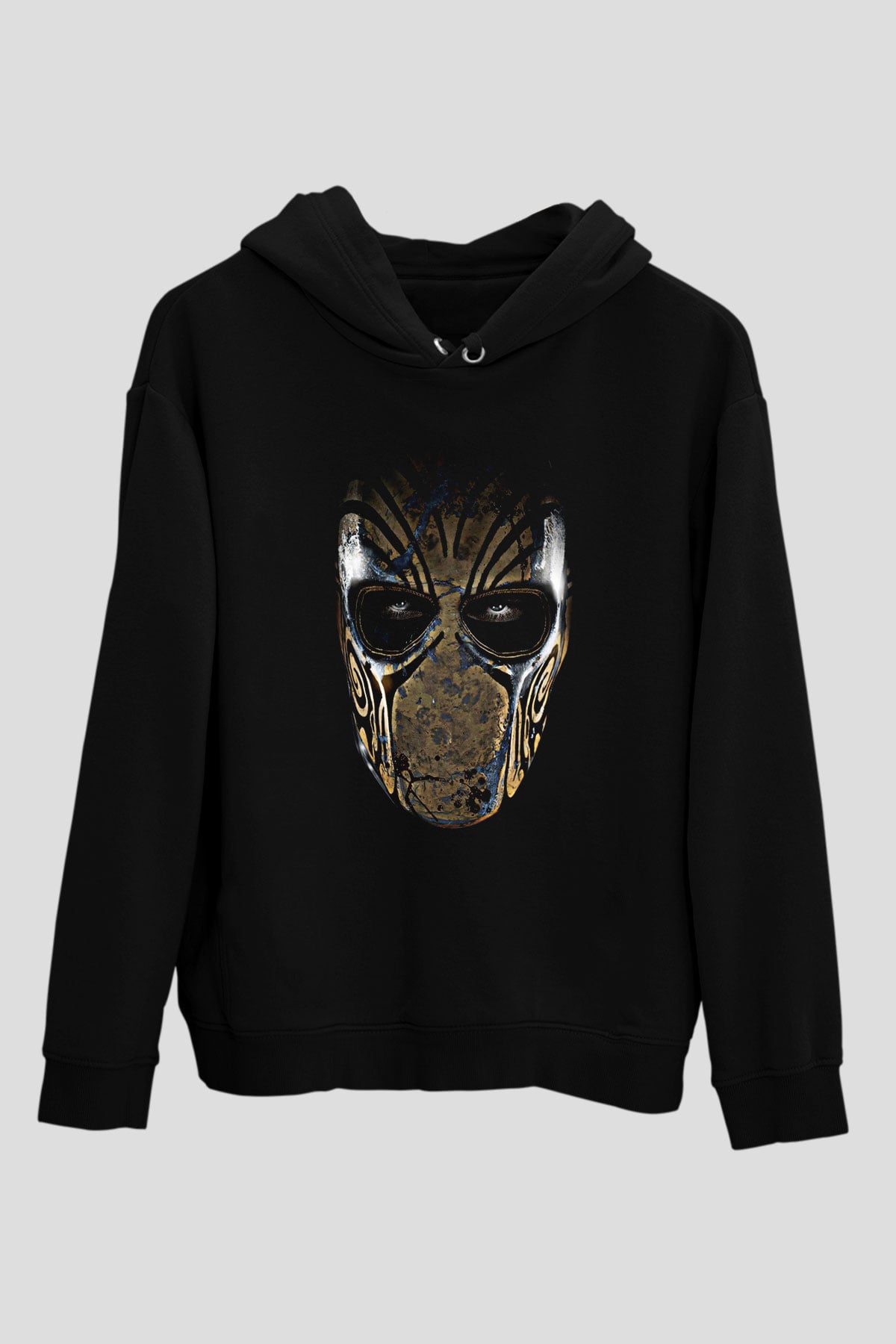 Paintball Baskılı Unisex Siyah Kapüşonlu Sweatshirt