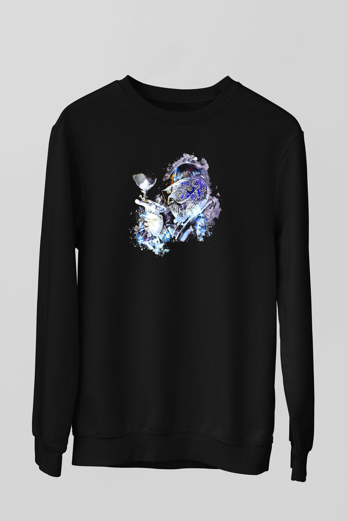 Paintball Baskılı Unisex Siyah Sweatshirt