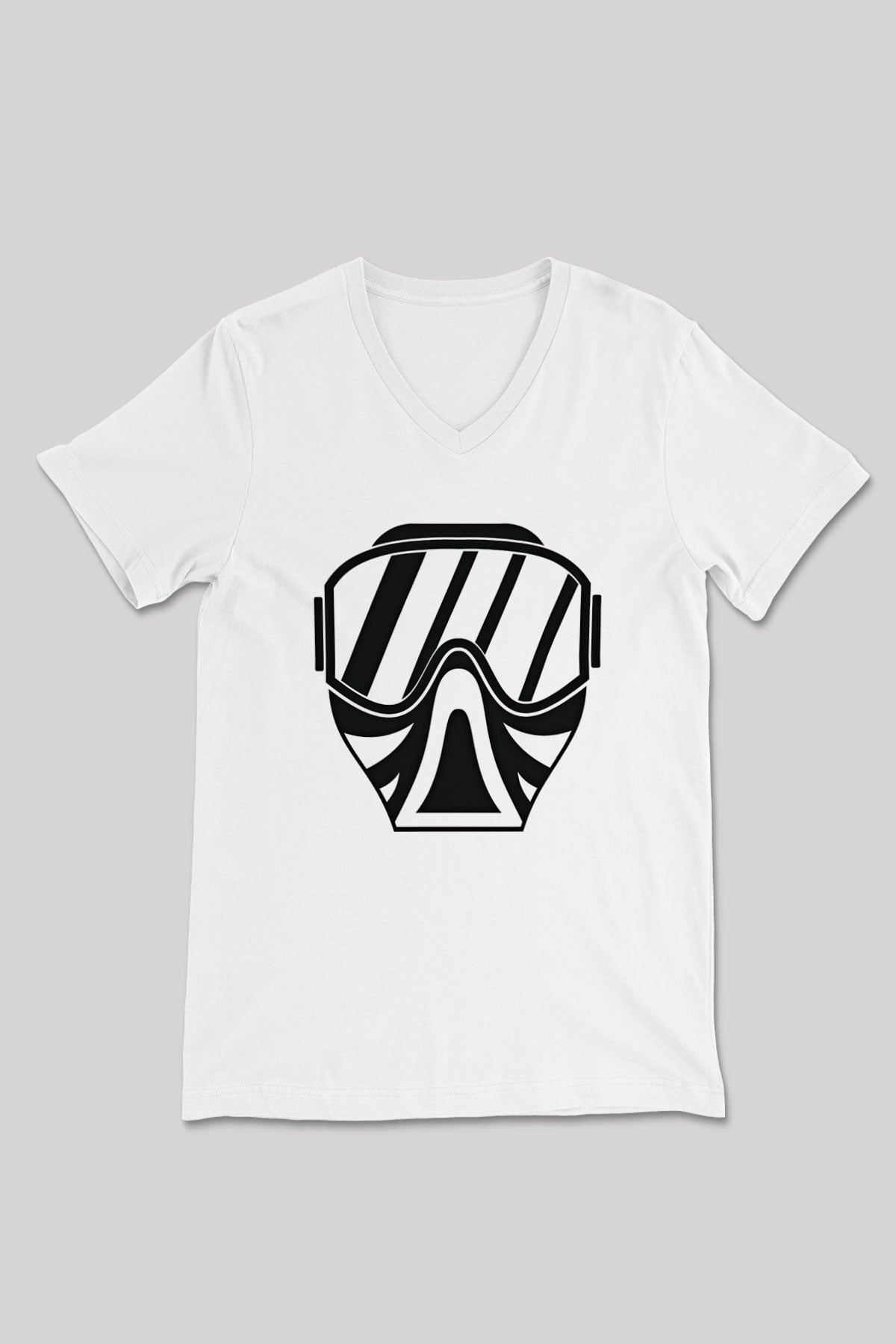 Paintball Baskılı Unisex V Yaka Tişört - Tshirt