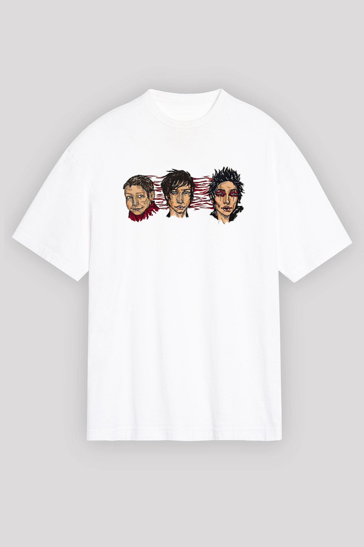 Palaye Royale Baskılı Beyaz Unisex Oversize Tişört - Tshirt