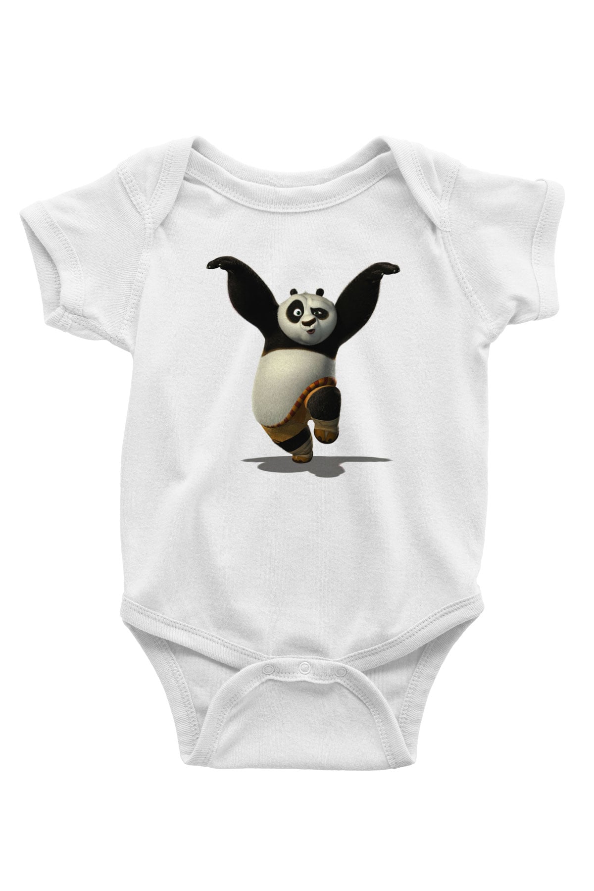 Panda Baskılı Beyaz Unisex Bebek Body - Zıbın