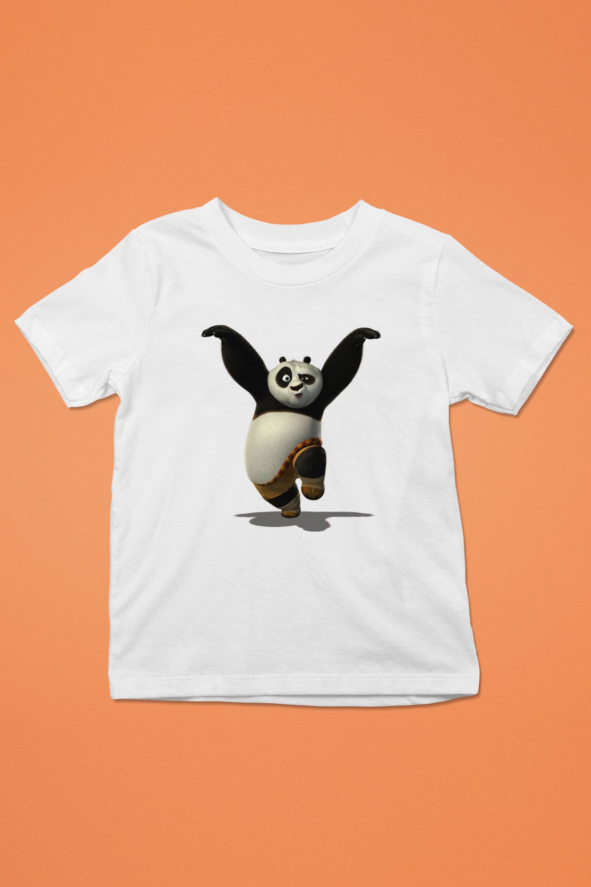 Panda Baskılı Beyaz Unisex Çocuk Tişört