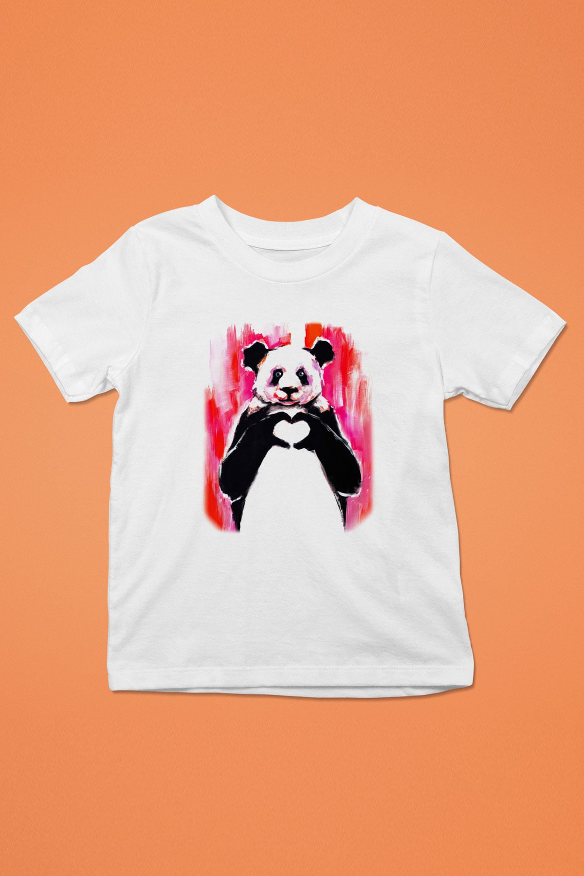 Panda Baskılı Beyaz Unisex Çocuk Tişört