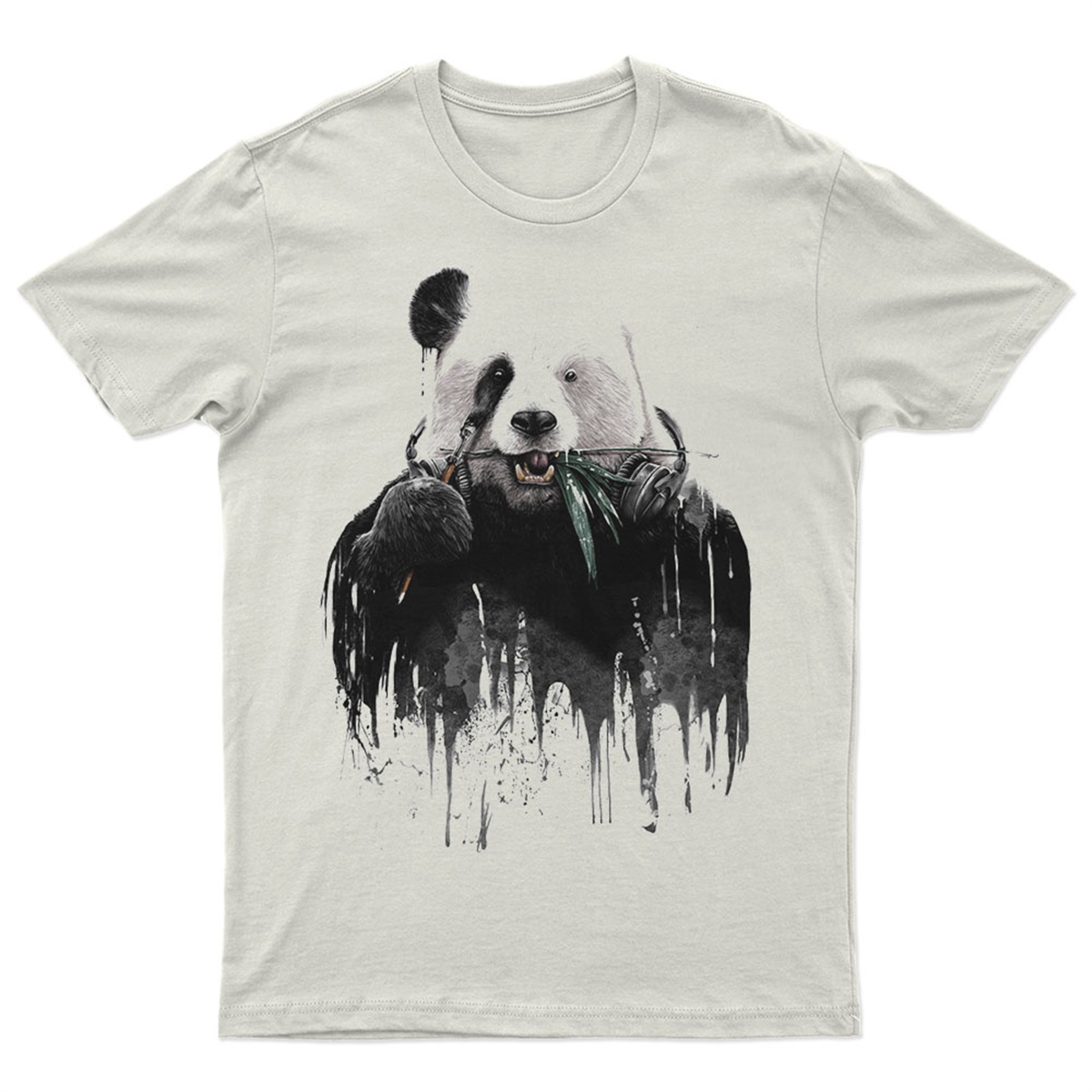 Panda Baskılı Tasarım Unisex Tişört - Panda T-Shirt