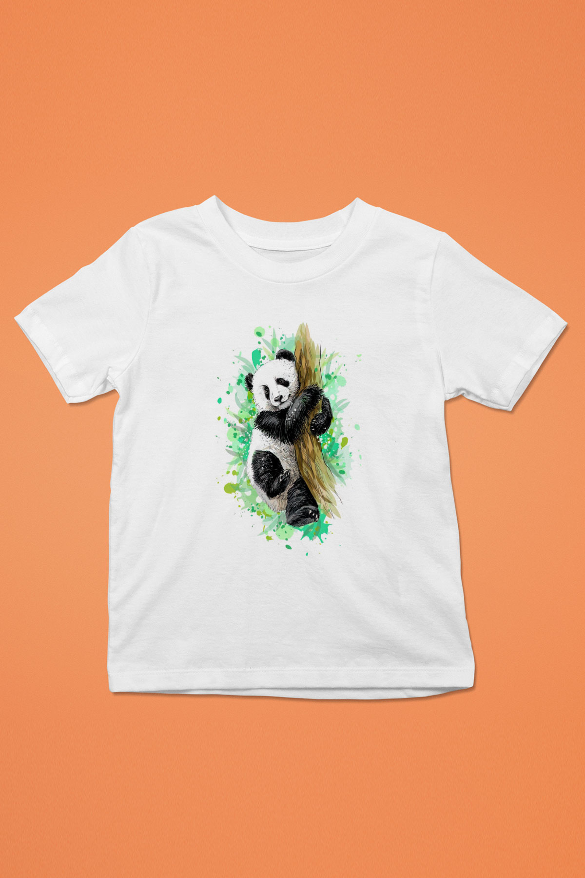 Panda Beyaz Unisex Çocuk Tişört