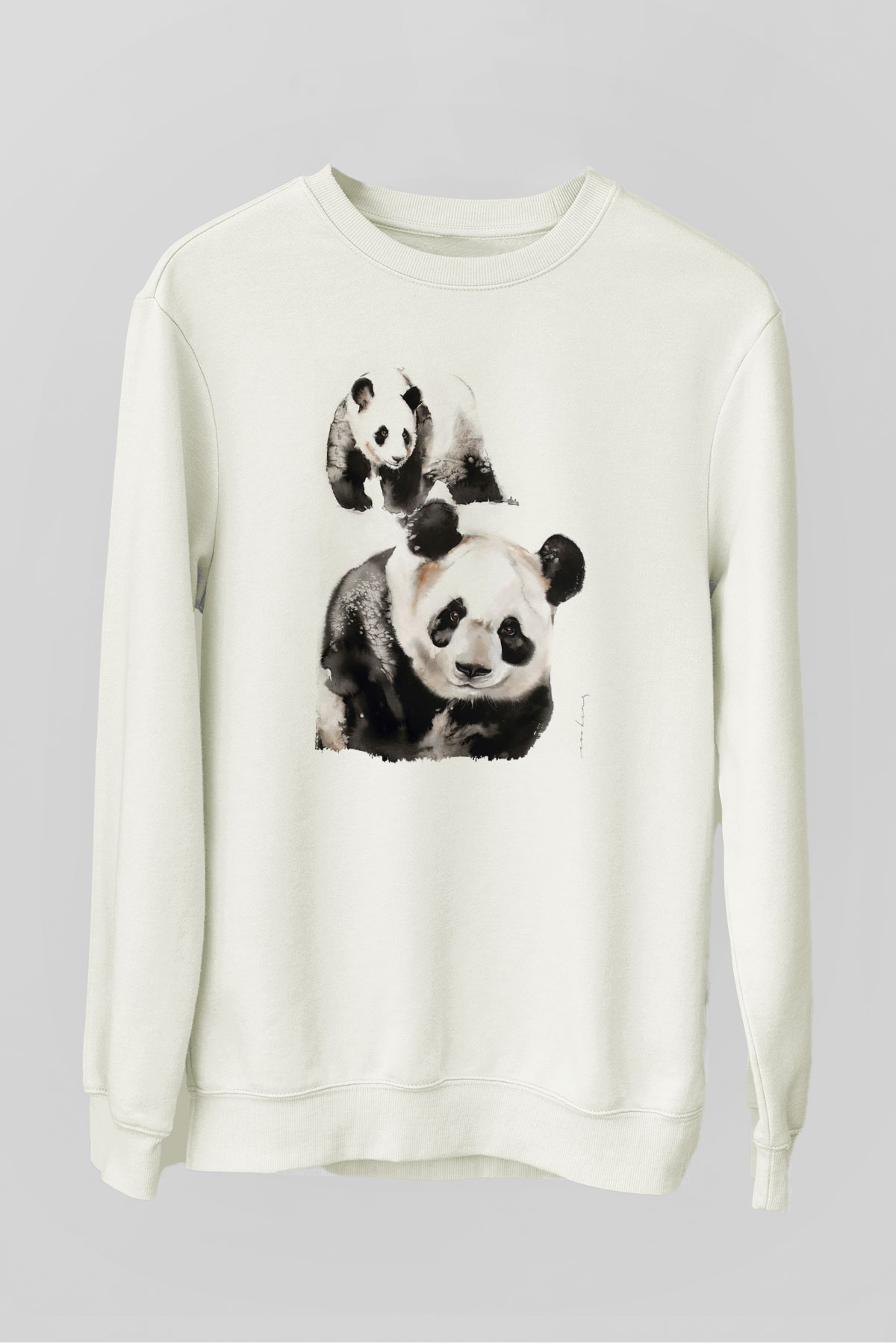 Panda Beyaz Unisex Sweatshirt