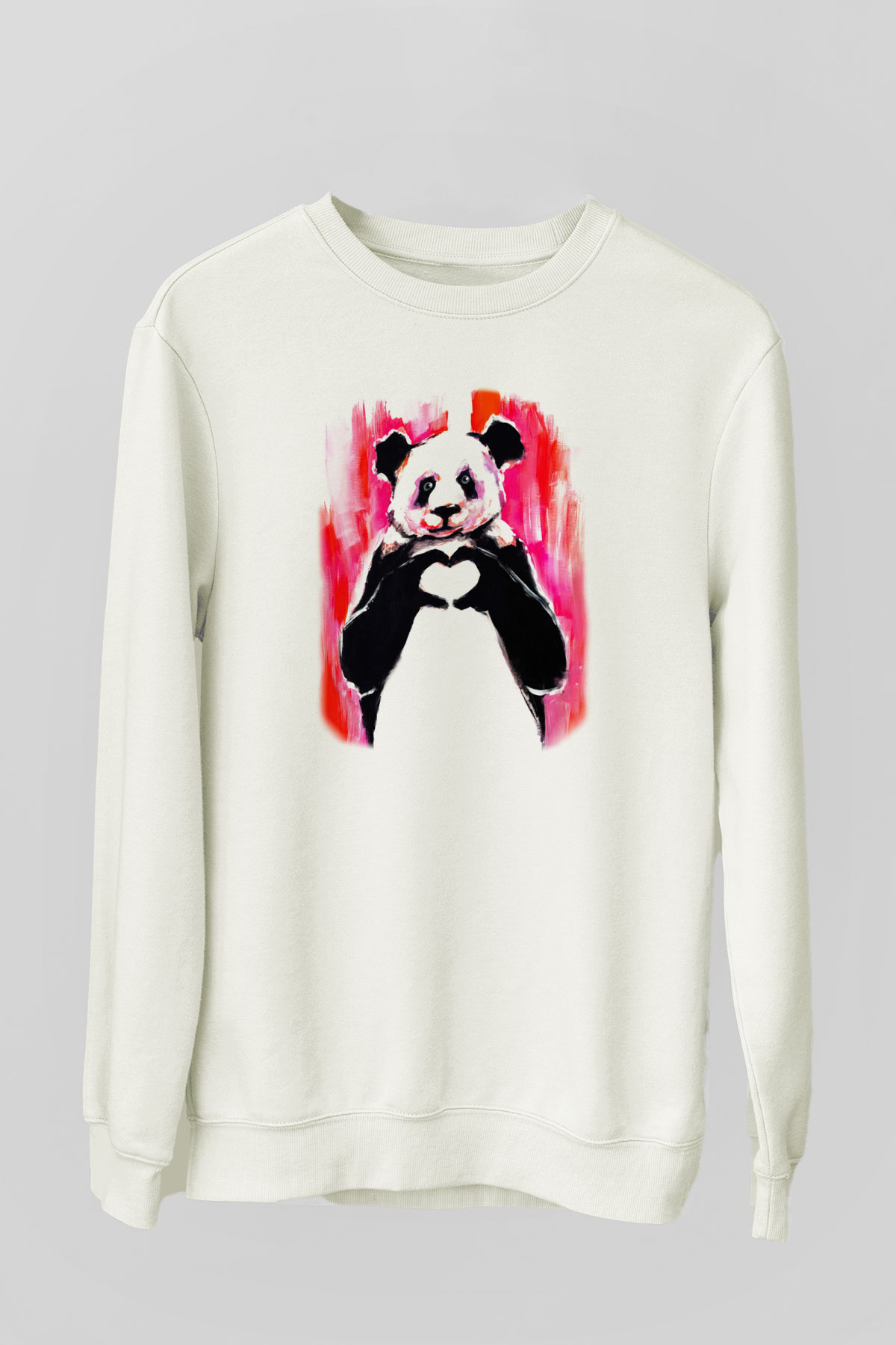 Panda Beyaz Unisex Sweatshirt