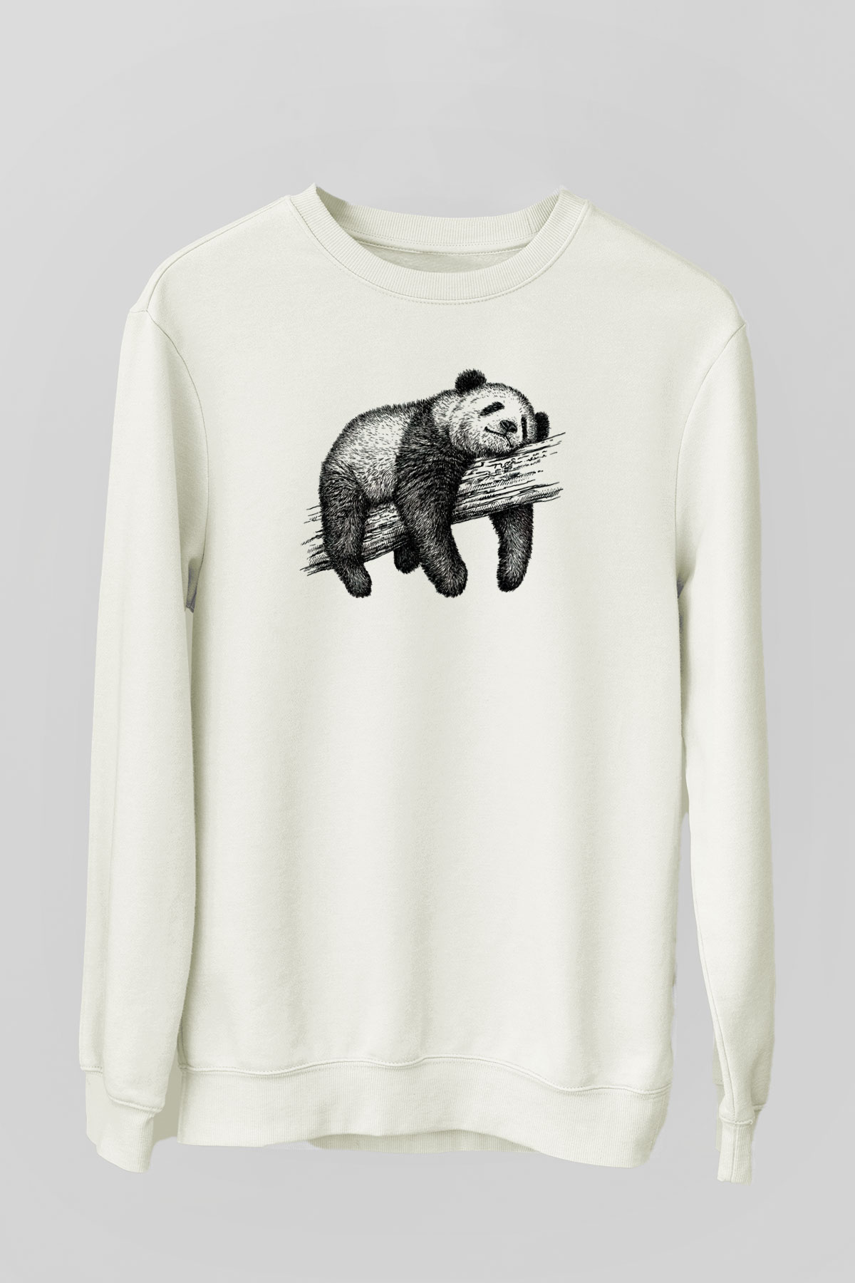 Panda Beyaz Unisex Sweatshirt