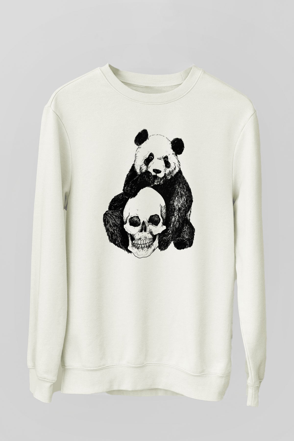 Panda Beyaz Unisex Sweatshirt