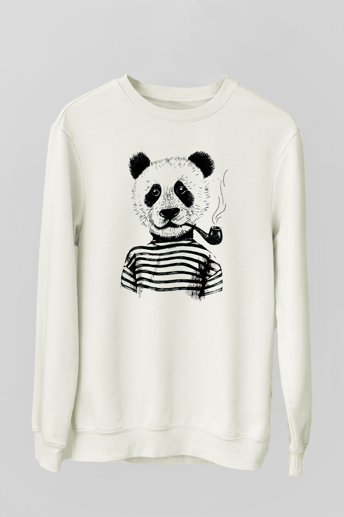 Panda Beyaz Unisex Sweatshirt