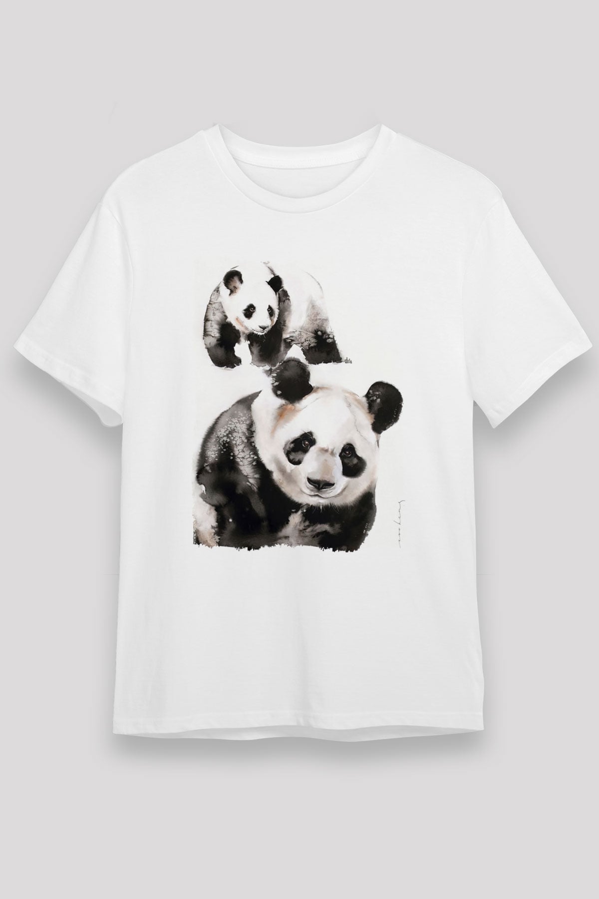 Panda Beyaz Unisex Tişört T-Shirt - TişörtFabrikası