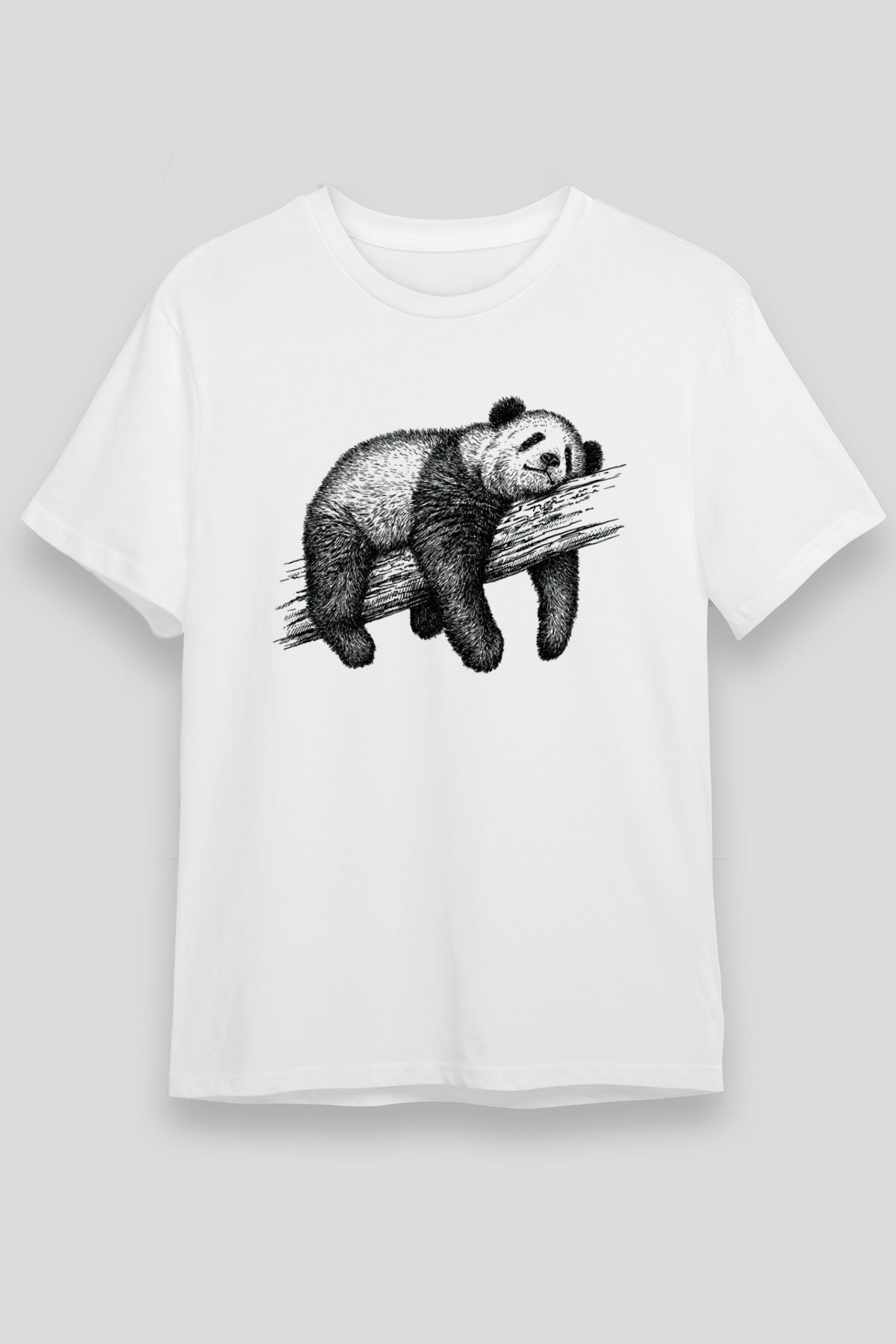 Panda Beyaz Unisex Tişört T-Shirt - TişörtFabrikası