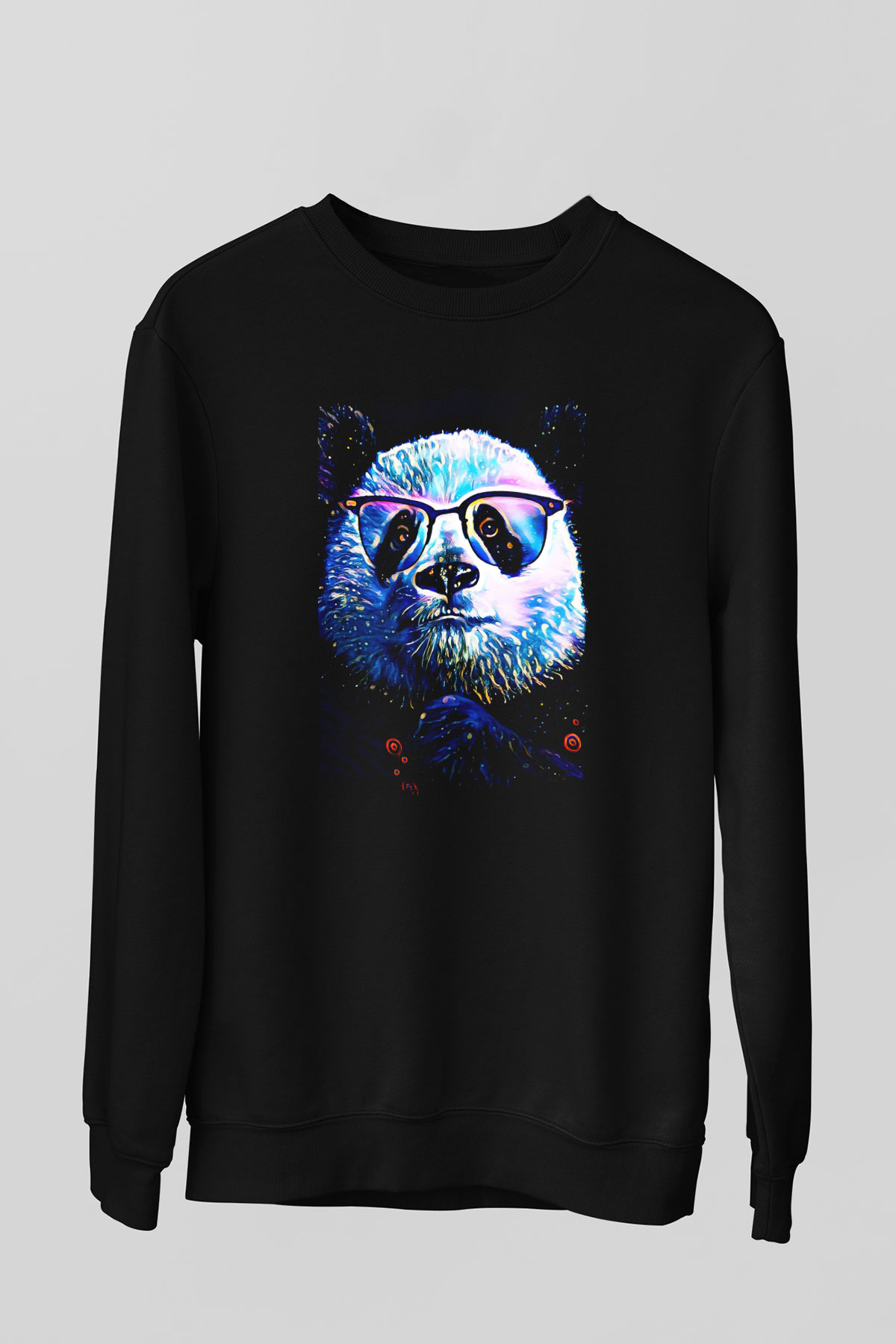 Panda Siyah Unisex Sweatshirt