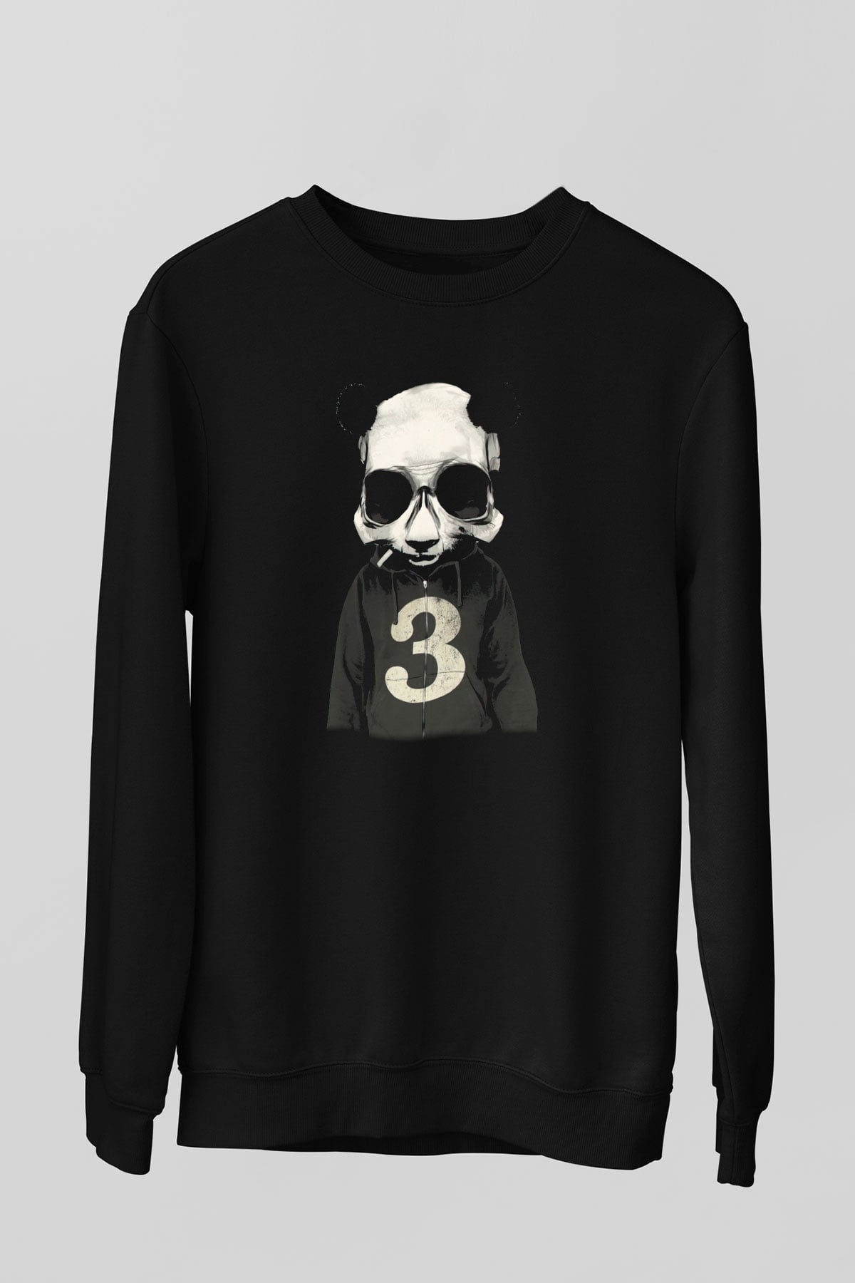 Panda Siyah Unisex Sweatshirt