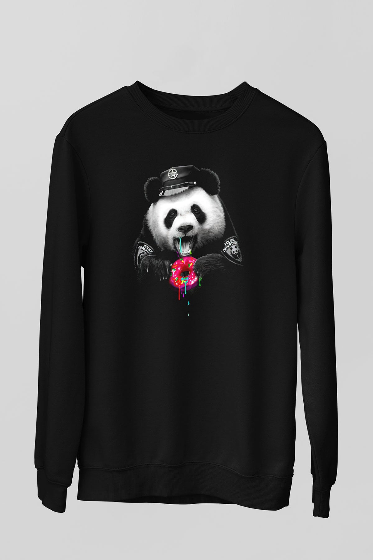 Panda Siyah Unisex Sweatshirt