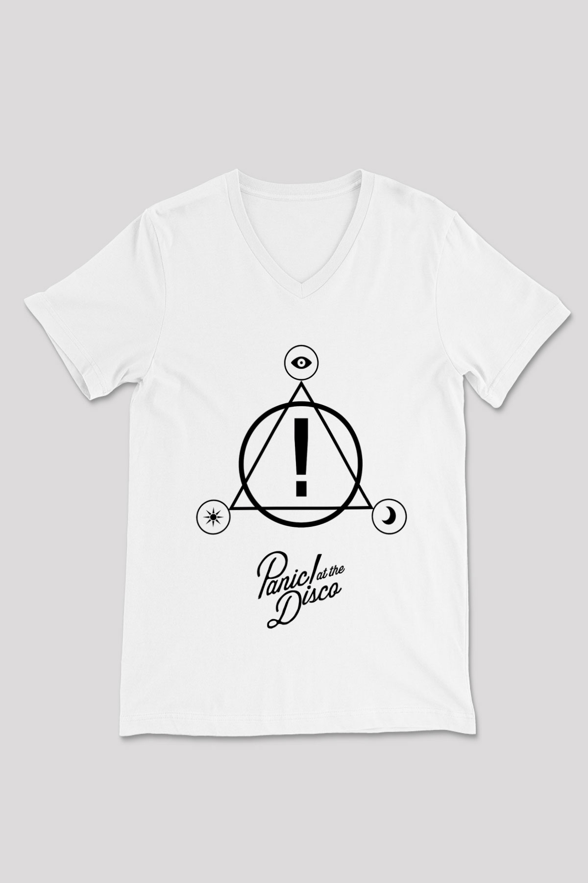 Panic at the Disco Beyaz Unisex V Yaka Tişört T-Shirt