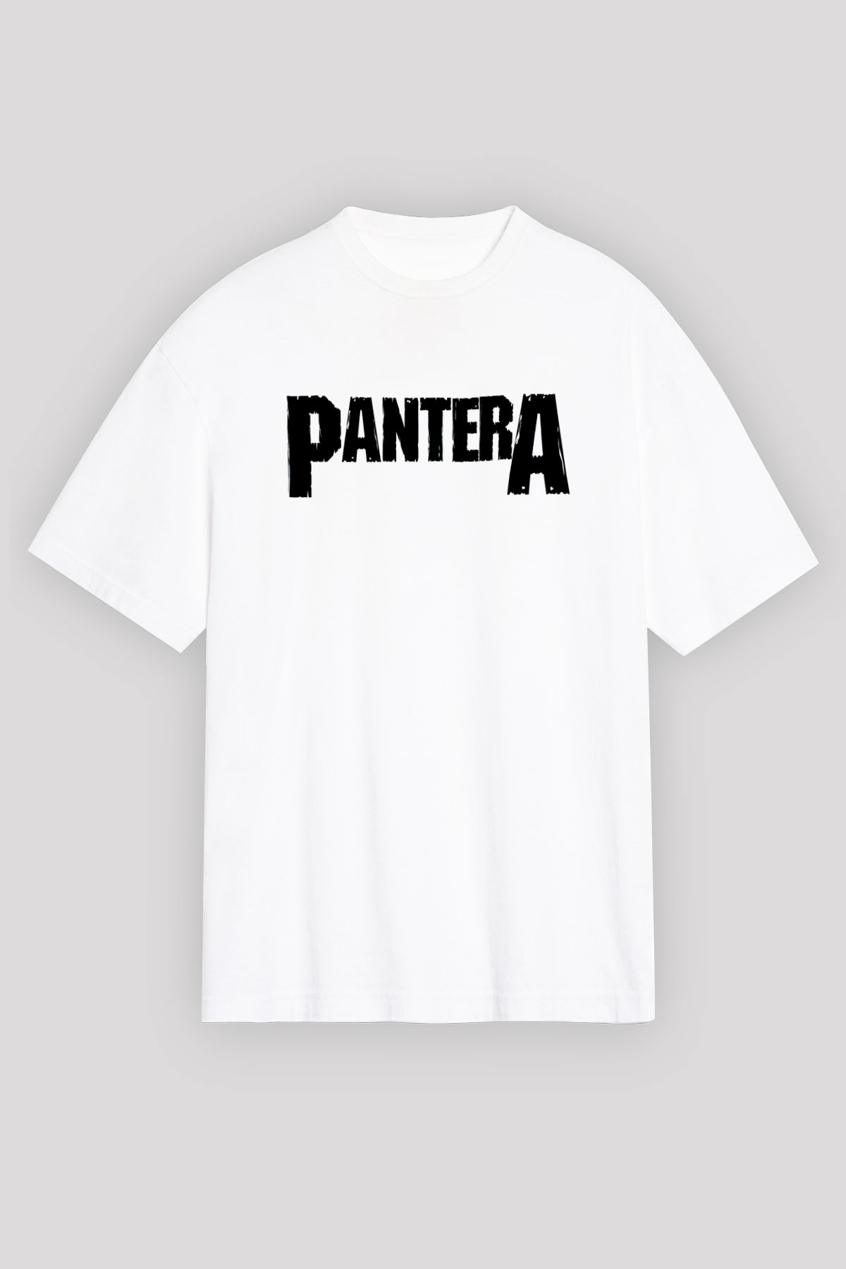 Pantera Beyaz Unisex Oversize Tişört T-Shirt