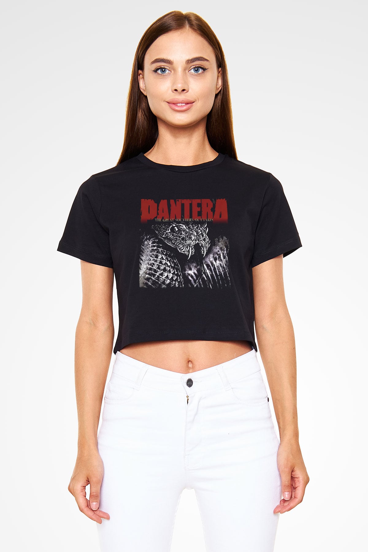 Pantera Siyah Crop Top Tişört