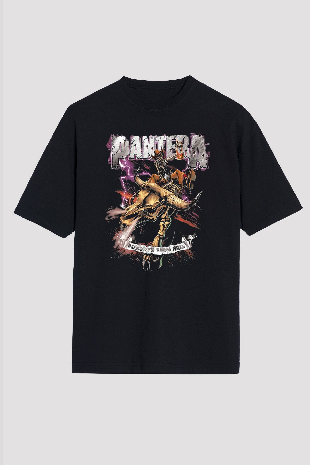 Pantera Siyah Unisex Oversize Tişört T-Shirt