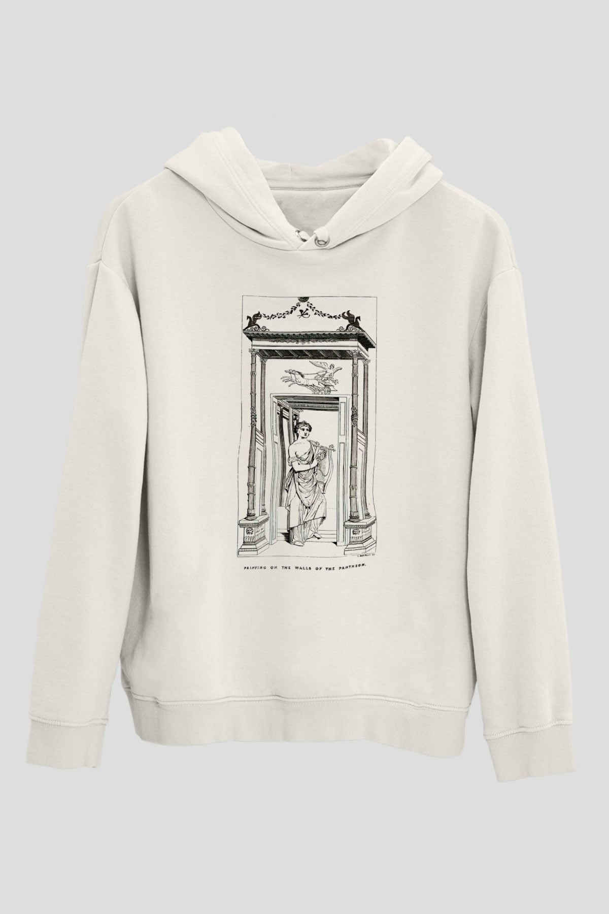 Pantheon Beyaz Unisex Kapşonlu Sweatshirt