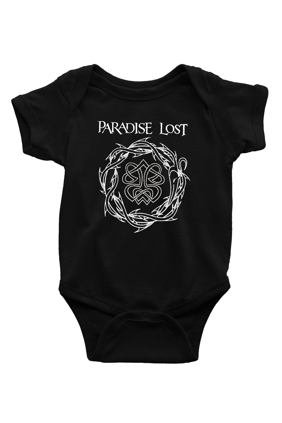 Paradise Lost Baskılı Unisex Siyah Bebek Body - Zıbın