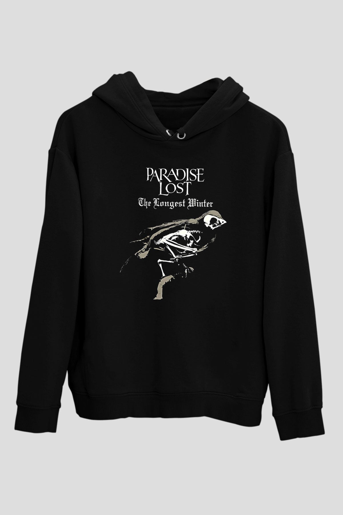 Paradise Lost Baskılı Unisex Siyah Kapüşonlu Sweatshirt