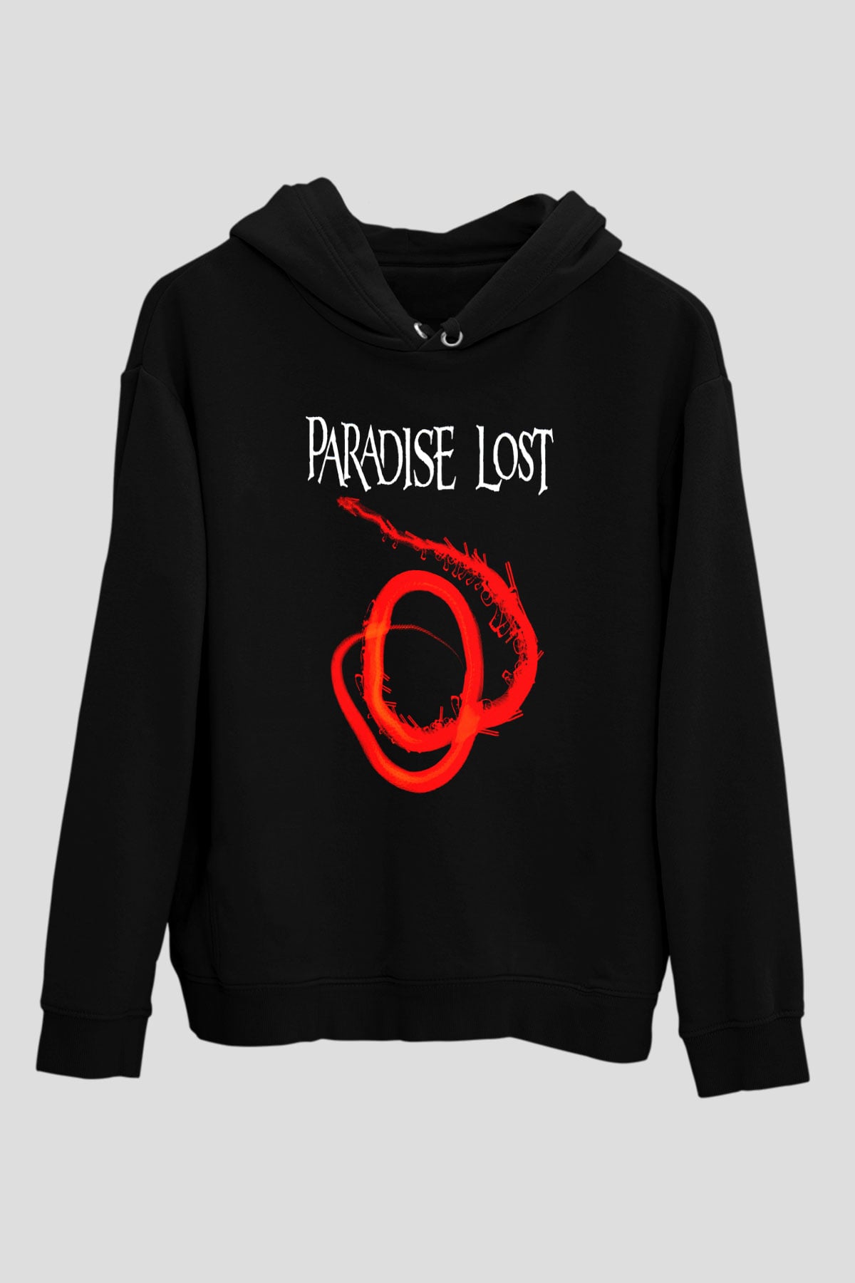 Paradise Lost Baskılı Unisex Siyah Kapüşonlu Sweatshirt