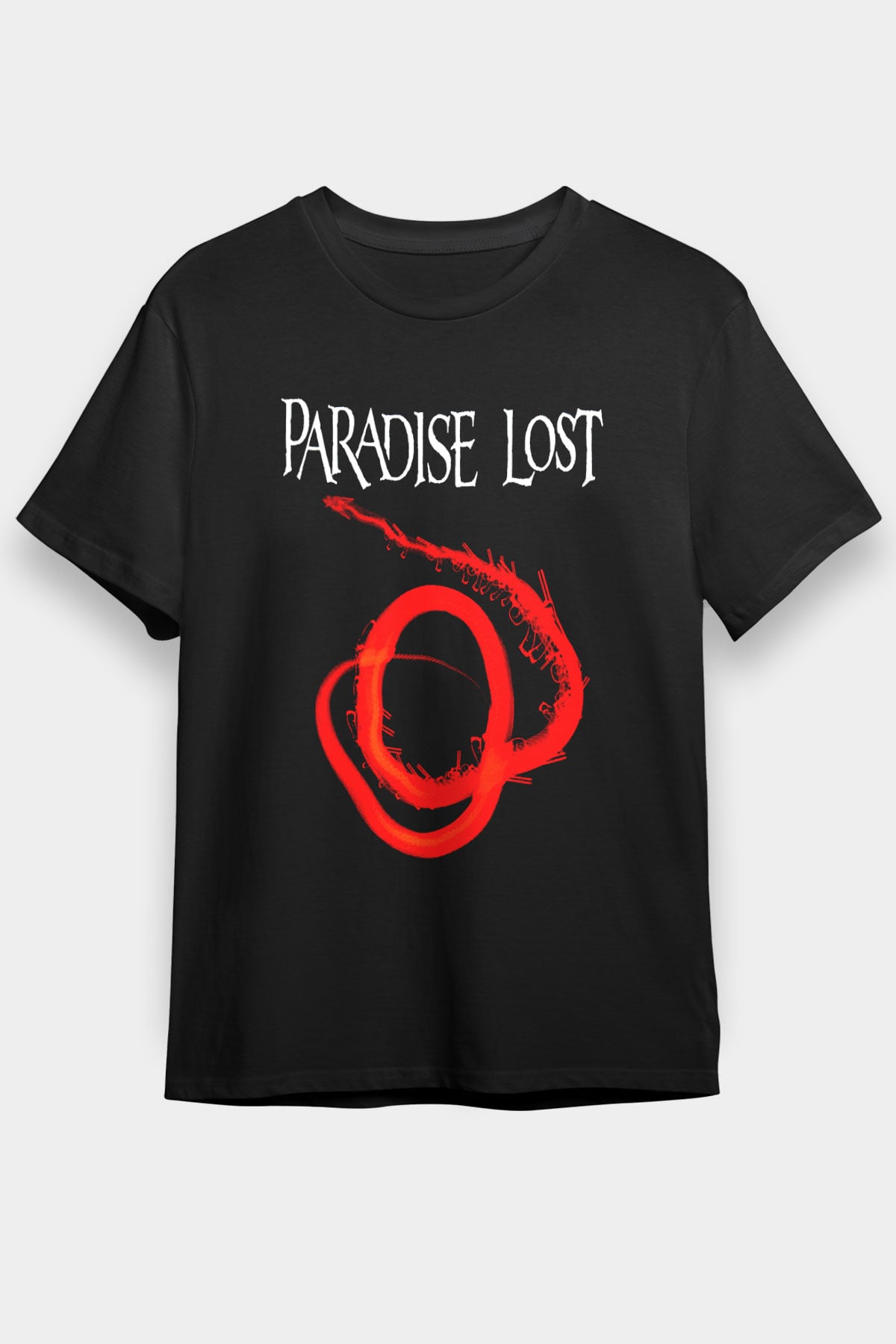 Paradise Lost Baskılı Unisex Siyah Tişört - Tshirt