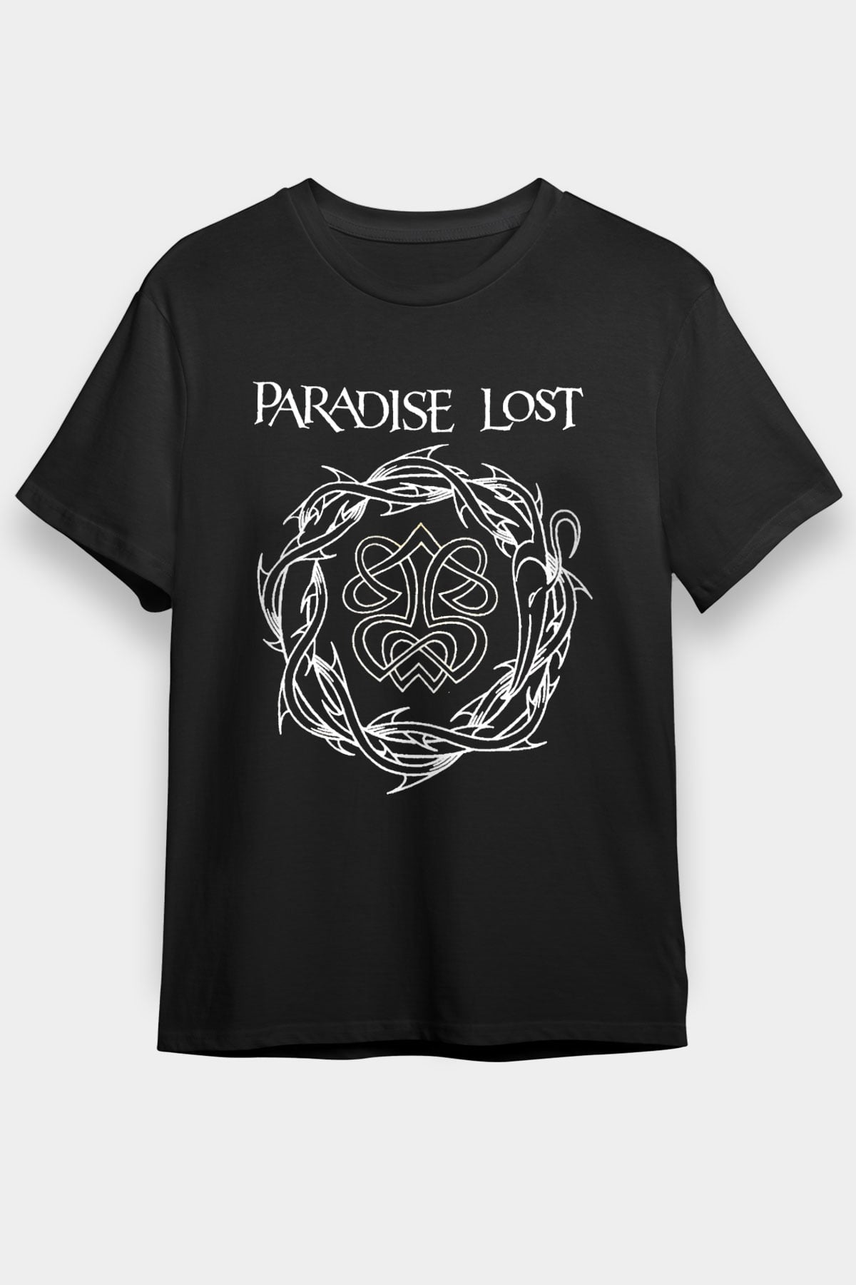 Paradise Lost Baskılı Unisex Siyah Tişört - Tshirt