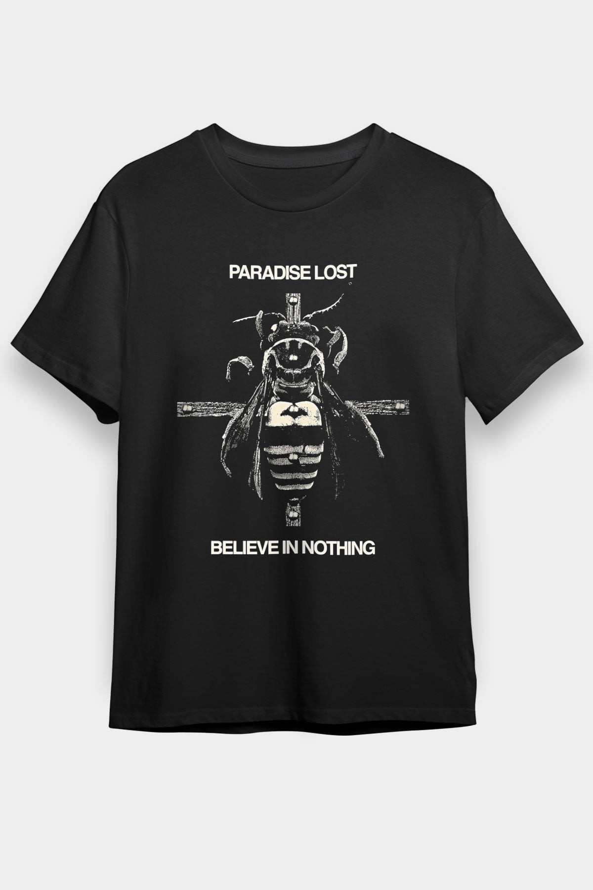 Paradise Lost Baskılı Unisex Siyah Tişört - Tshirt