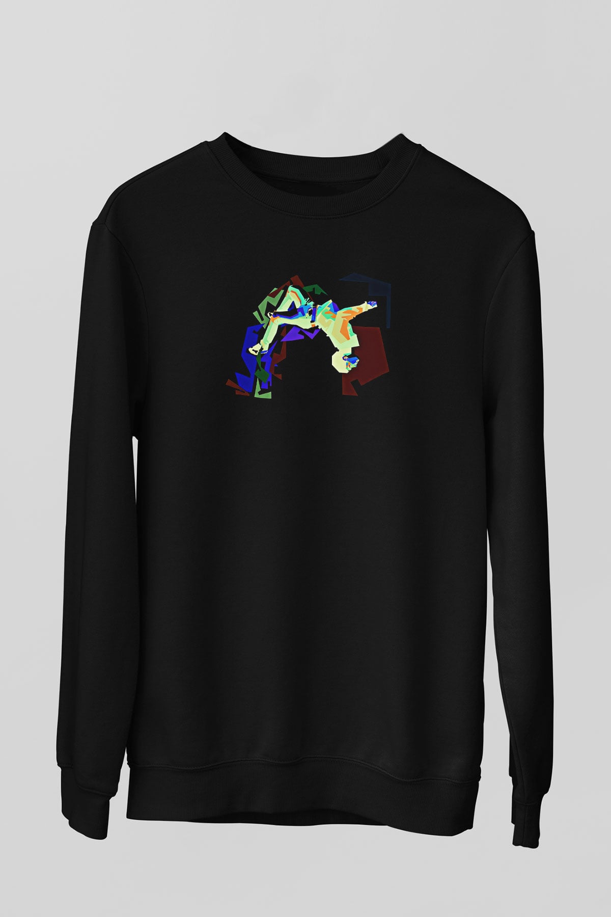 Parkour Baskılı Unisex Siyah Sweatshirt