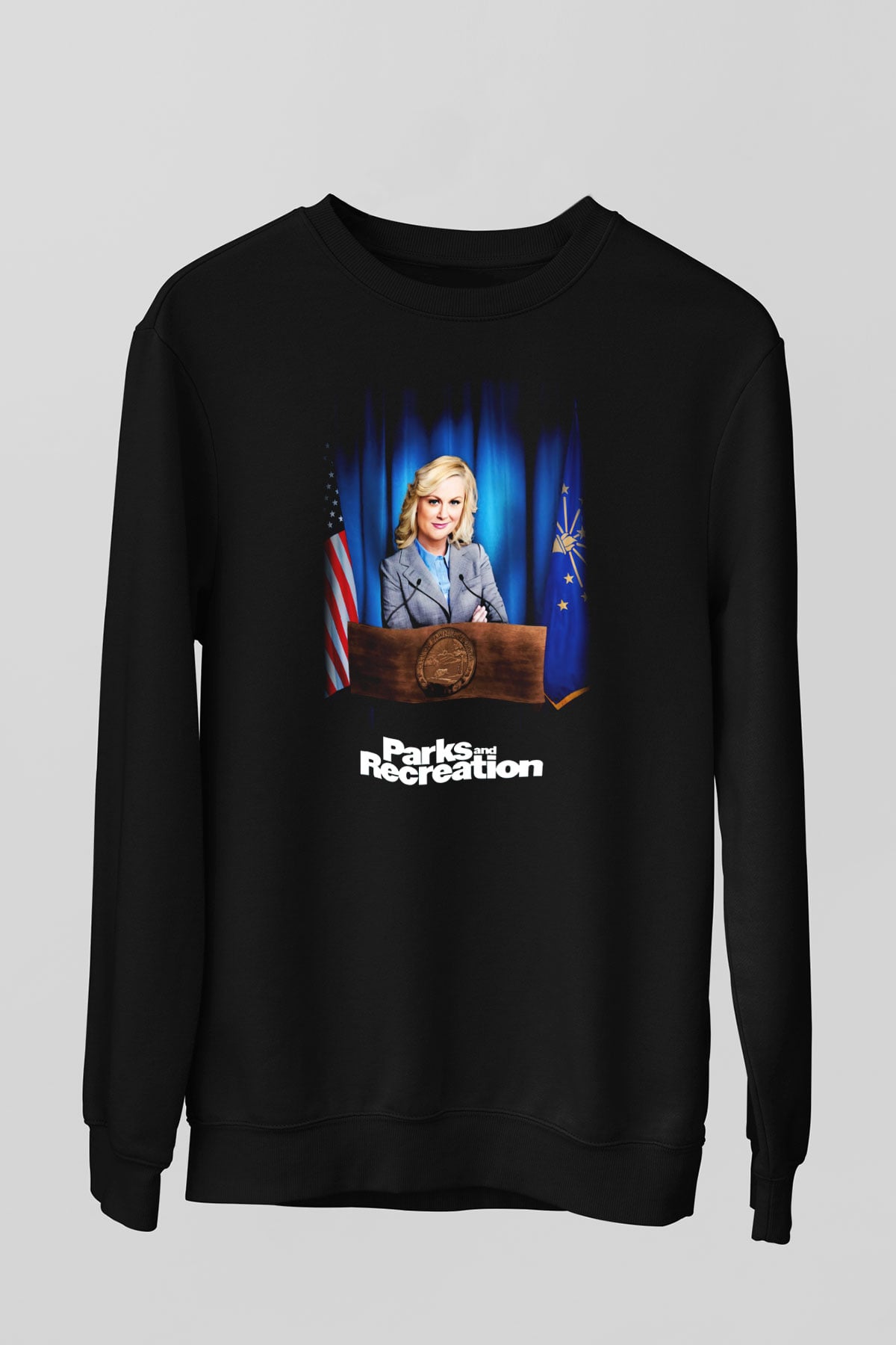 Parks and Recreation Siyah Unisex Sweatshirt