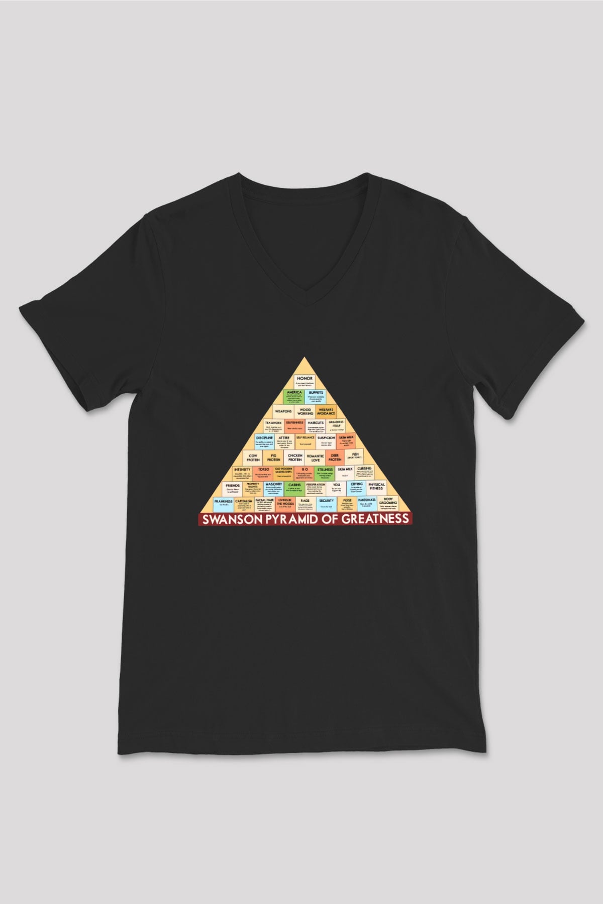 Parks and Recreation Siyah Unisex V Yaka Tişört