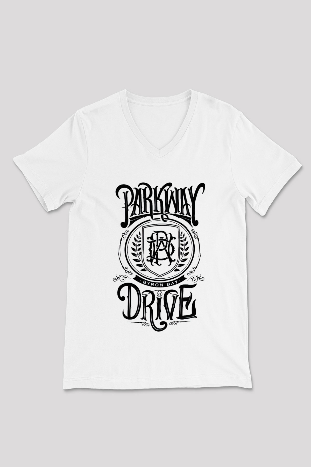 Parkway Drive Beyaz Unisex V Yaka Tişört T-Shirt
