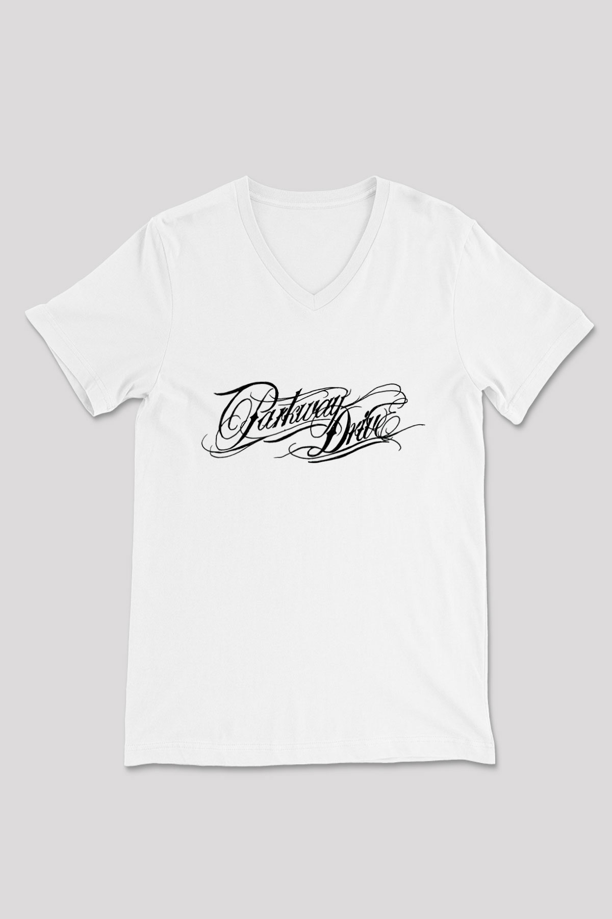 Parkway Drive Beyaz Unisex V Yaka Tişört T-Shirt