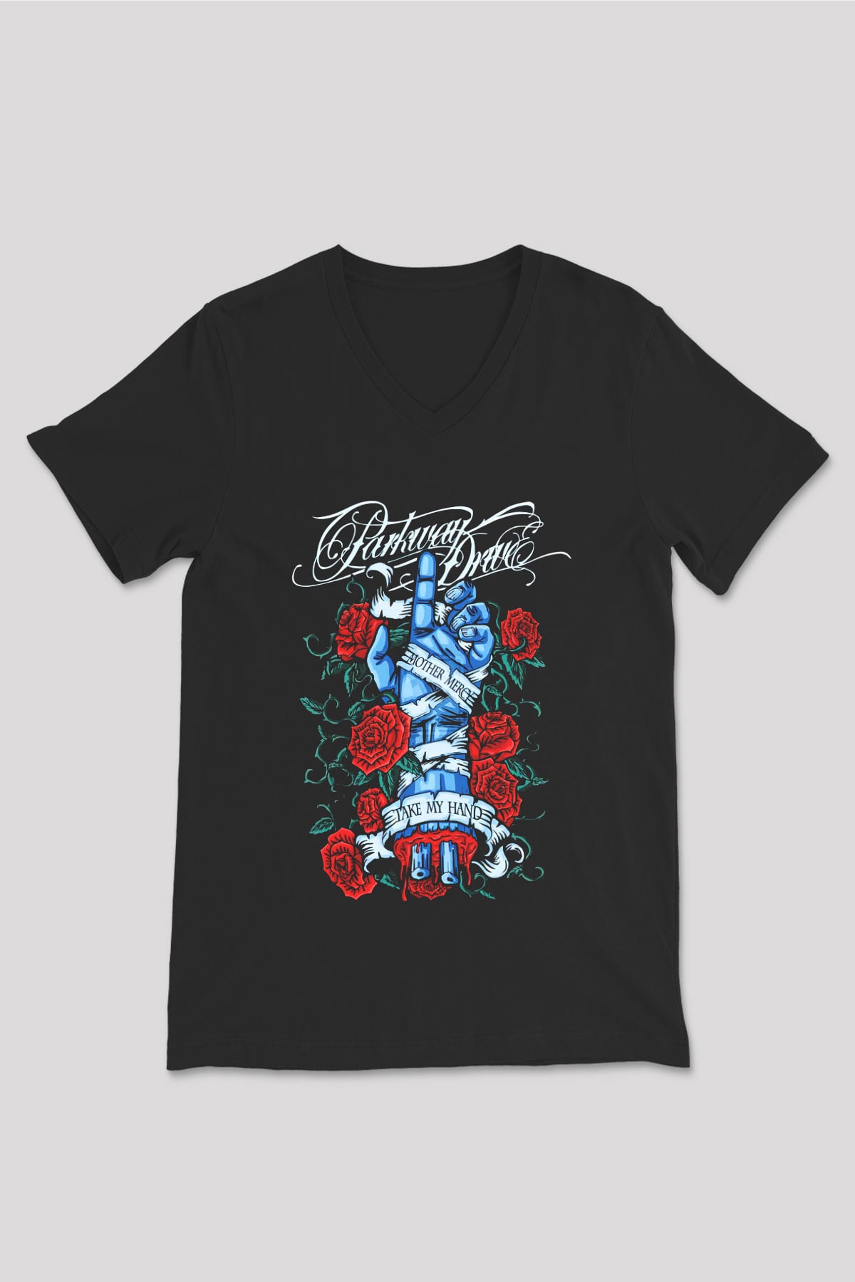 Parkway Drive Siyah Unisex V Yaka Tişört T-Shirt