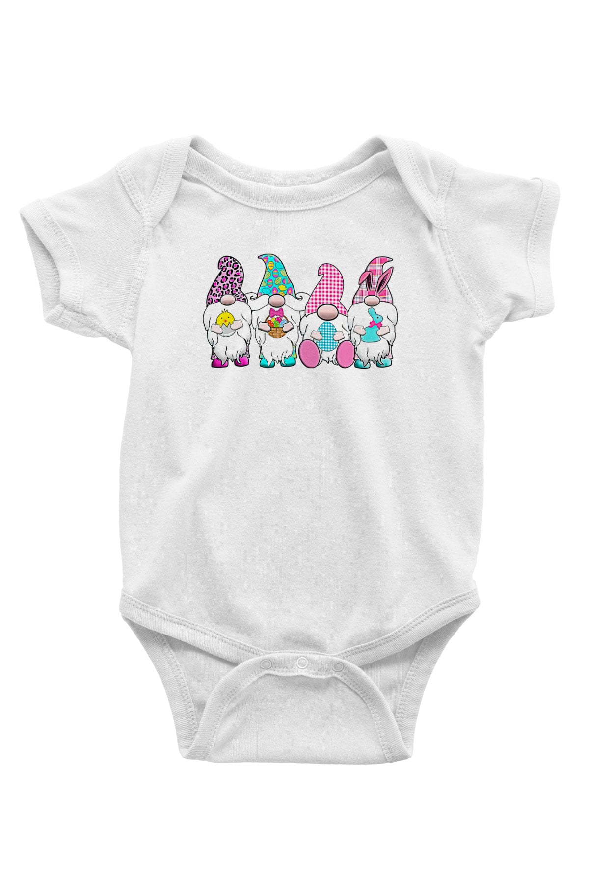 Paskalya Baskılı Beyaz Unisex Bebek Body - Zıbın