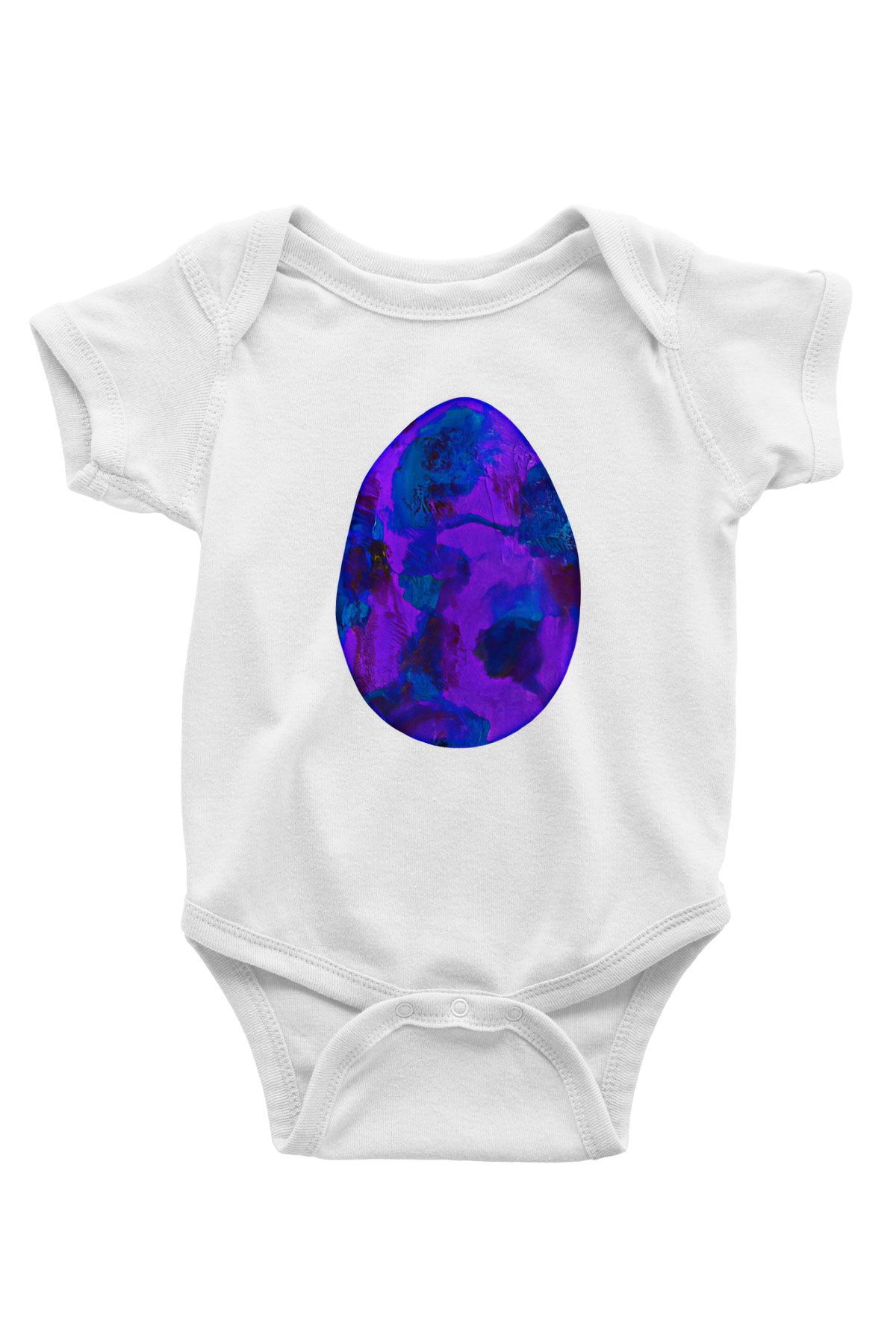 Paskalya Baskılı Beyaz Unisex Bebek Body - Zıbın