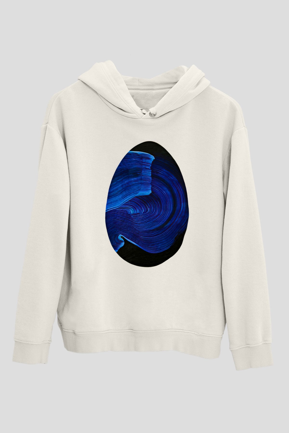 Paskalya Baskılı Beyaz Unisex Kapüşonlu Sweatshirt