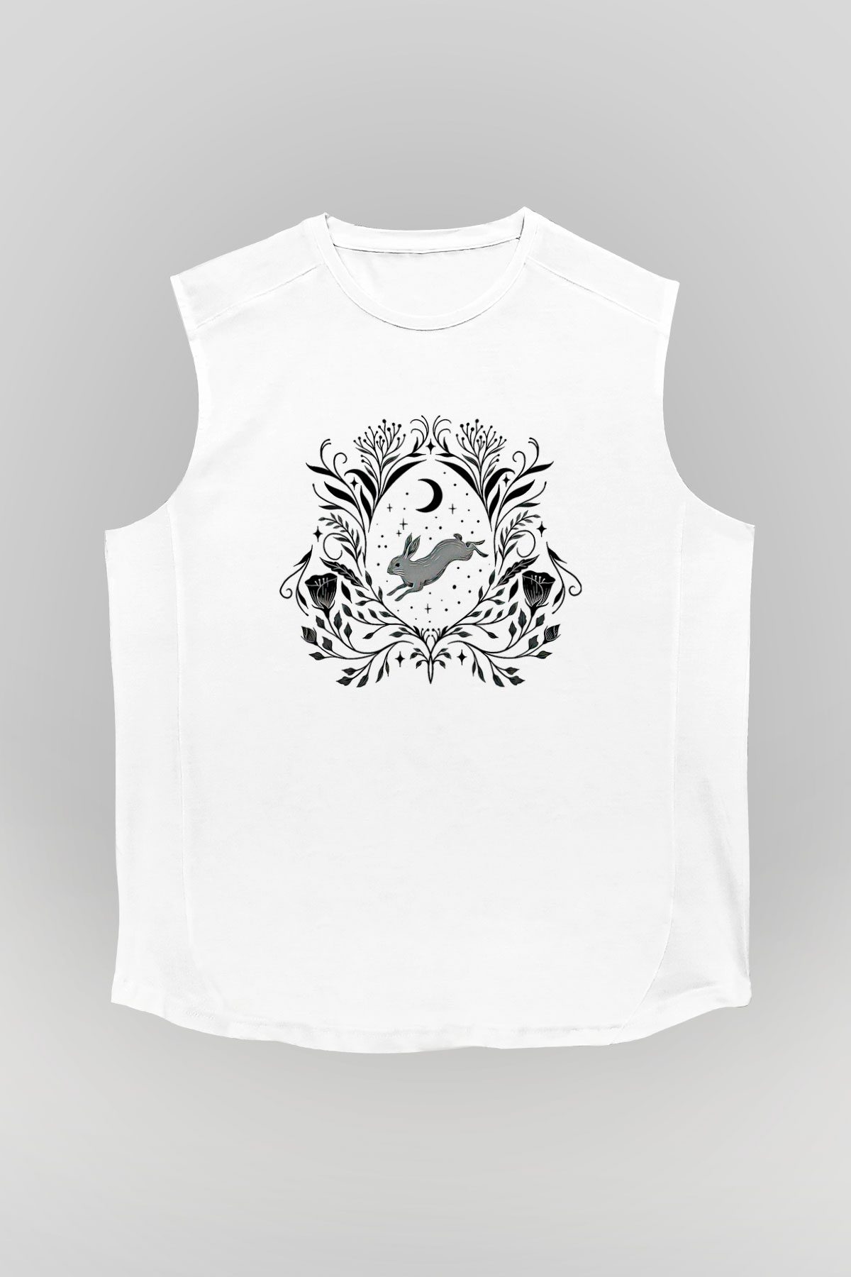 Paskalya Baskılı Beyaz Unisex Kolsuz Tişört - Tshirt