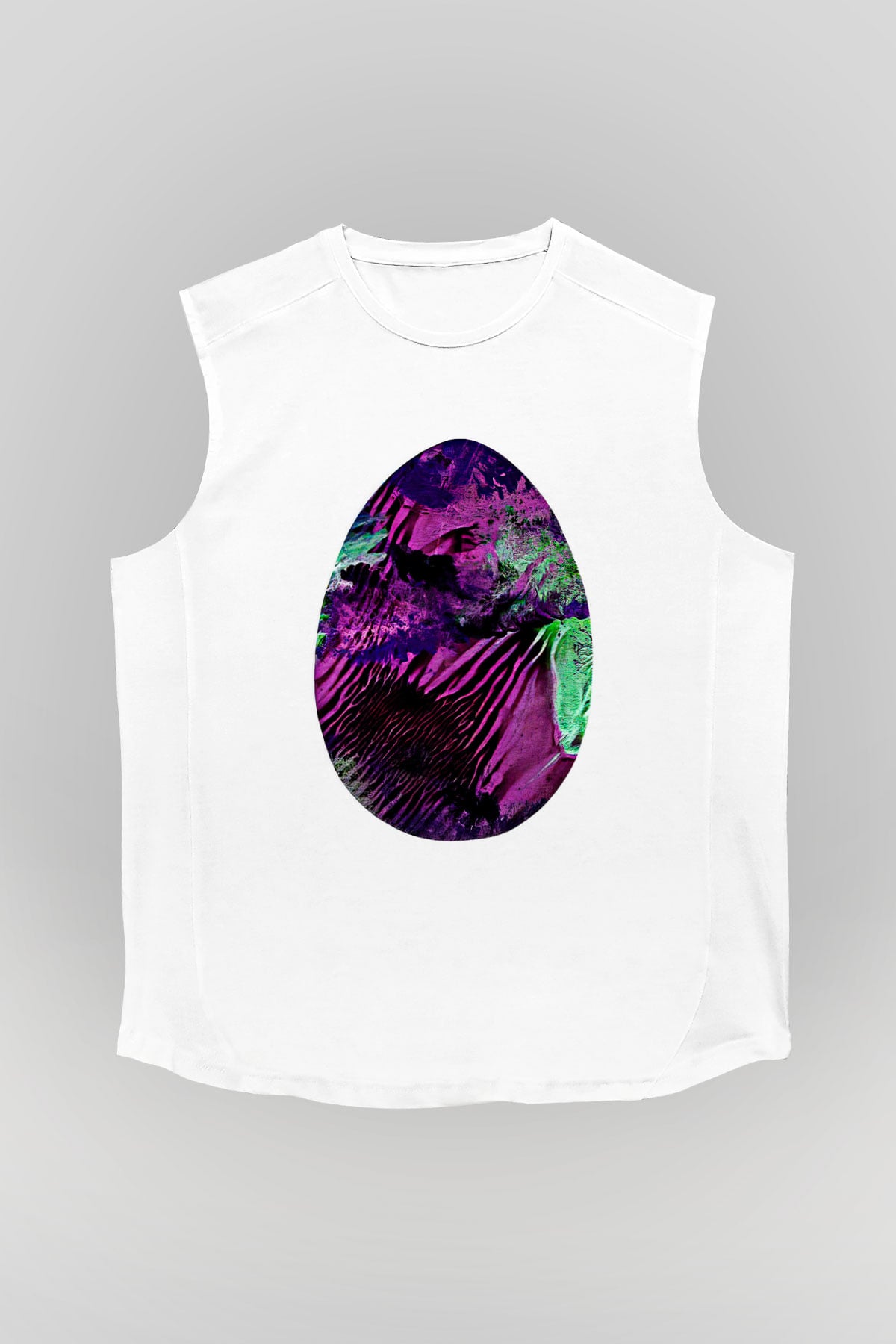 Paskalya Baskılı Beyaz Unisex Kolsuz Tişört - Tshirt