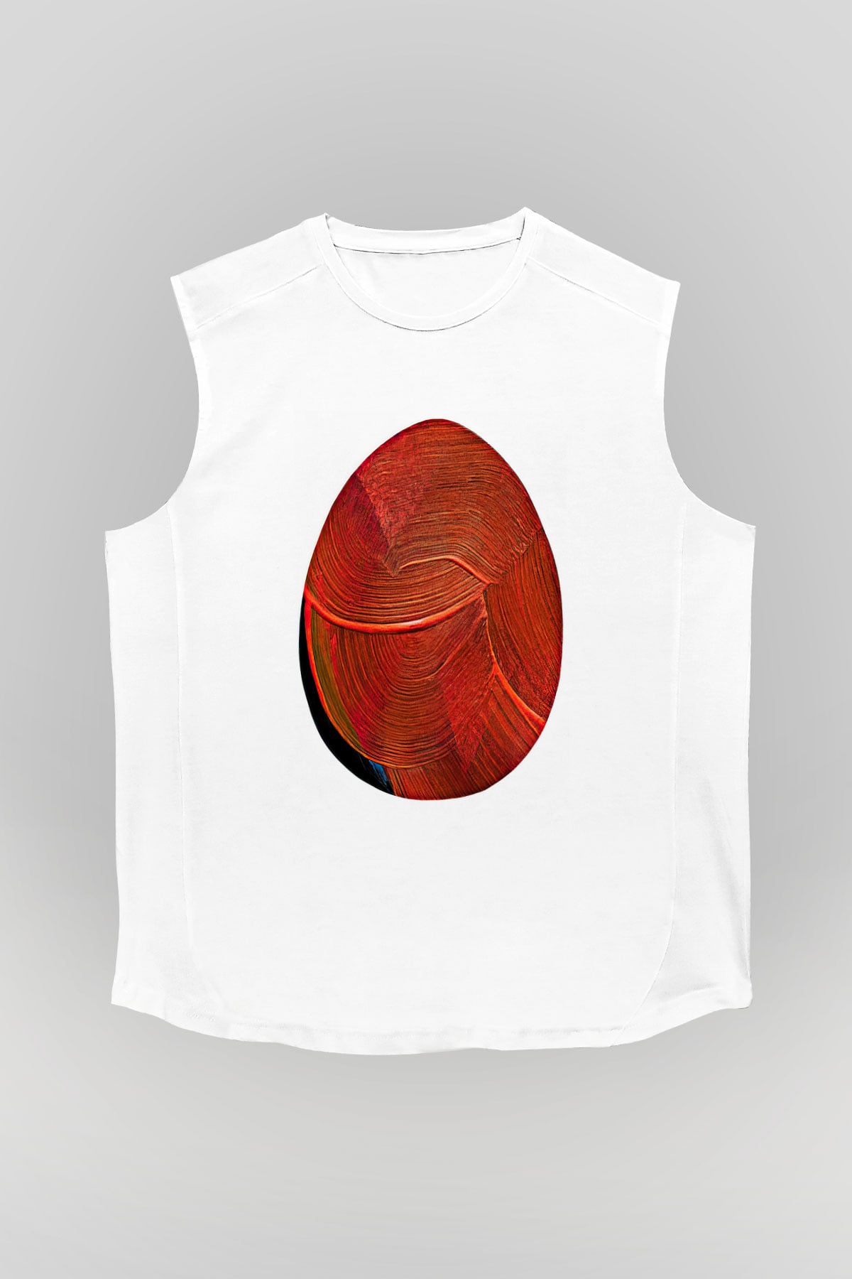 Paskalya Baskılı Beyaz Unisex Kolsuz Tişört - Tshirt