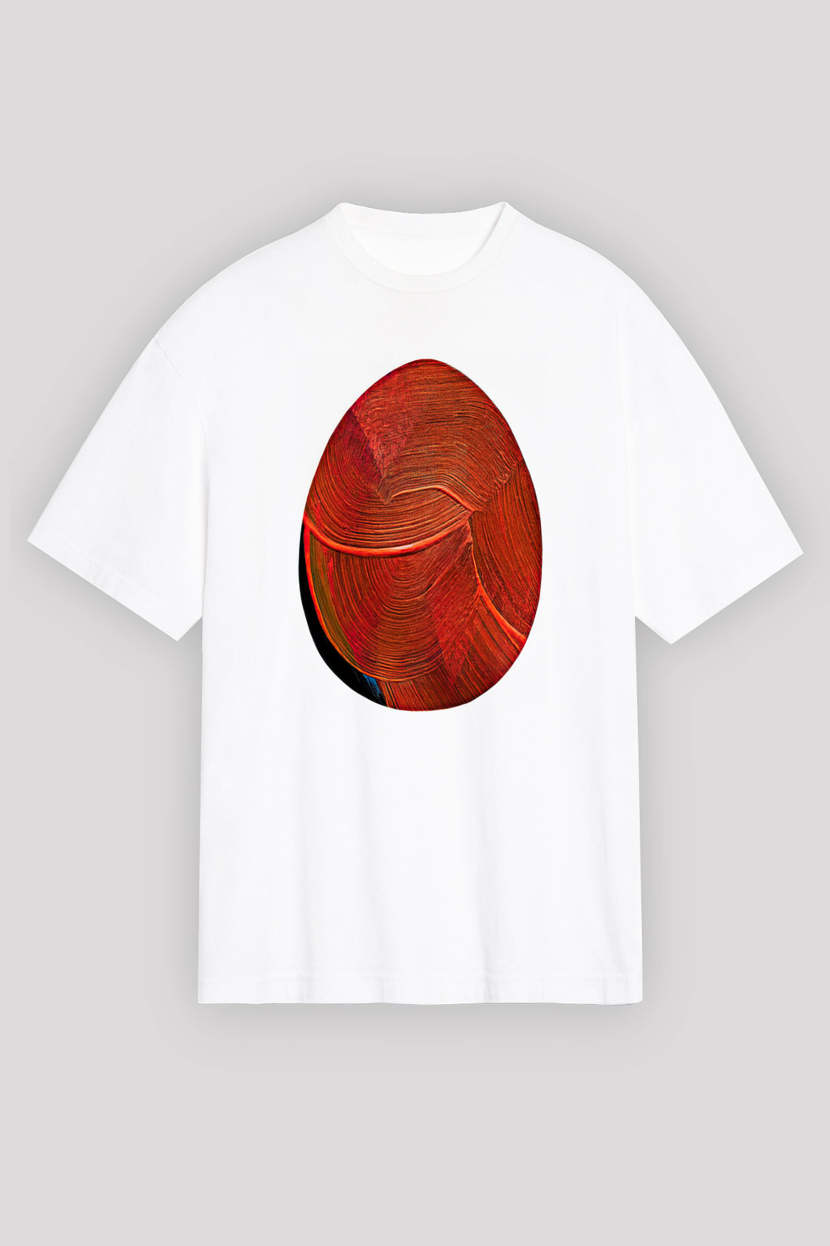 Paskalya Baskılı Beyaz Unisex Oversize Tişört - Tshirt