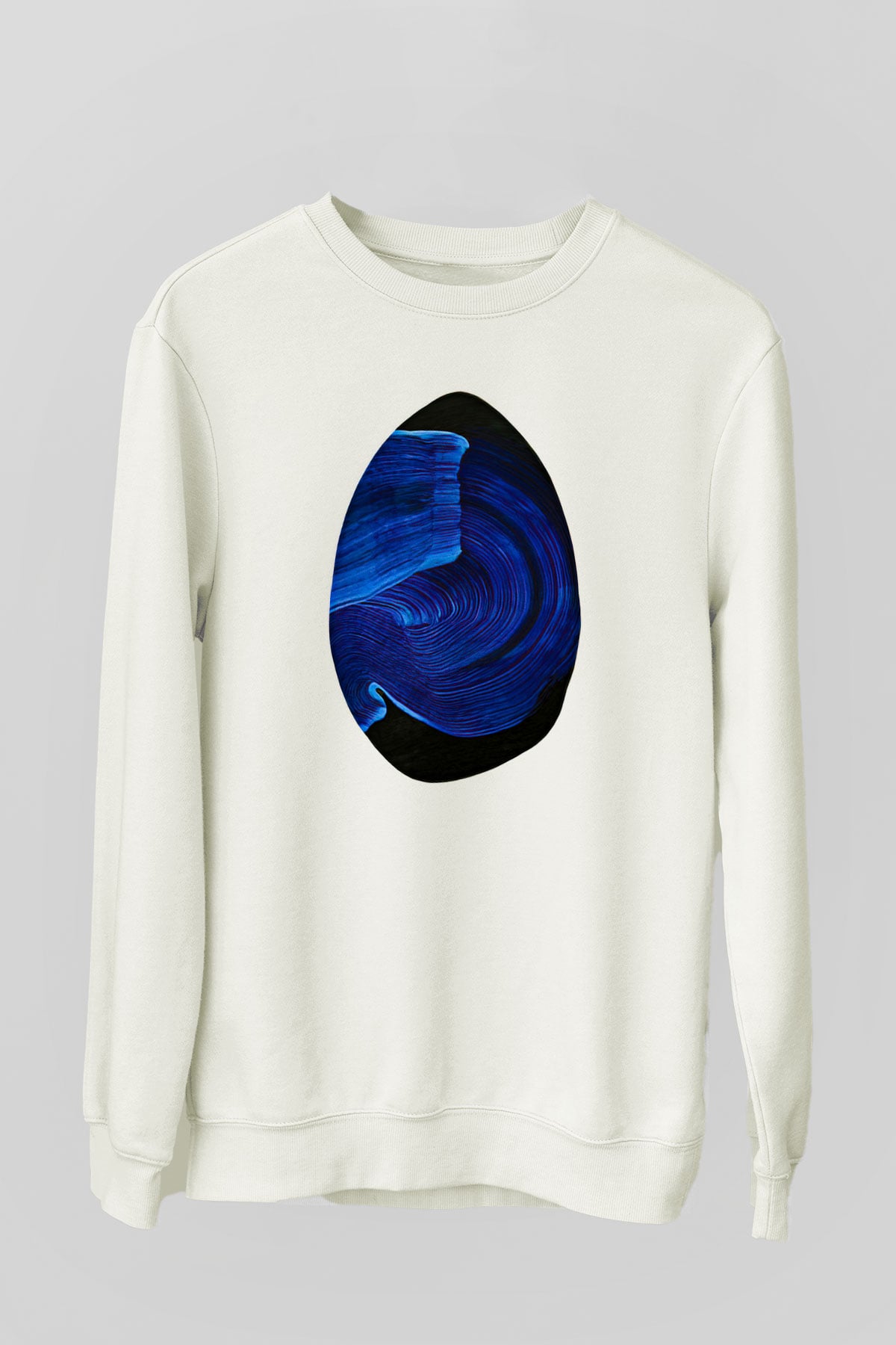 Paskalya Baskılı Beyaz Unisex Sweatshirt