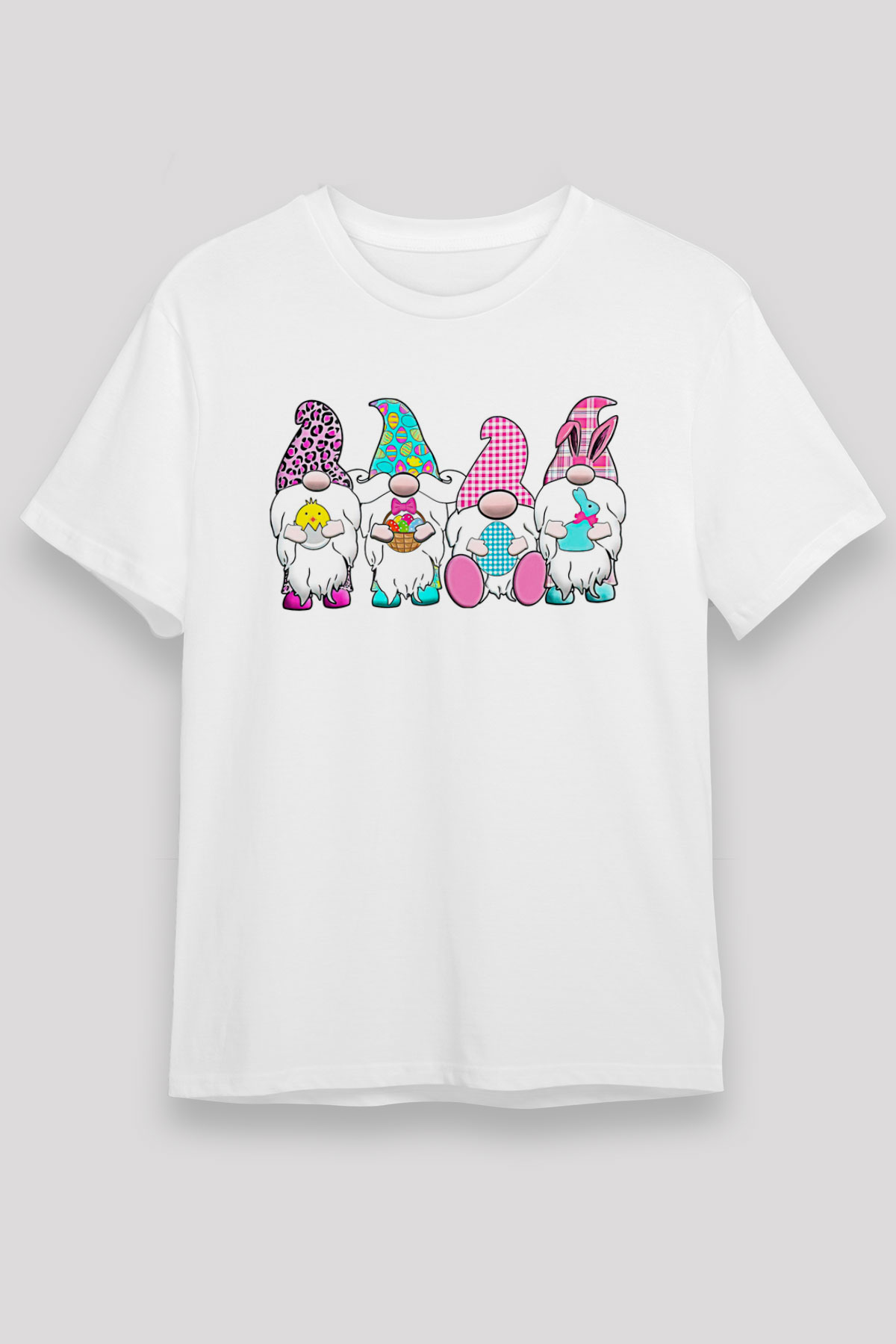 Paskalya Baskılı Unisex Beyaz Tişört - Tshirt